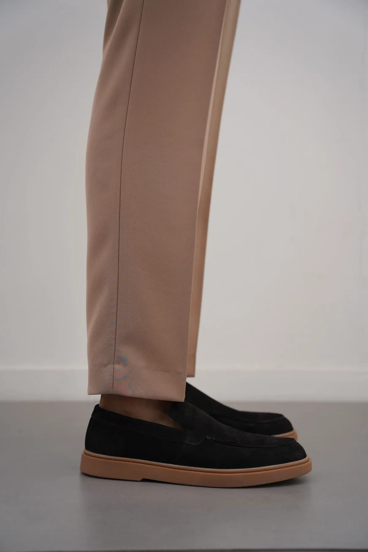 NUBUCK LEATHER SLIP-ON LOAFERS