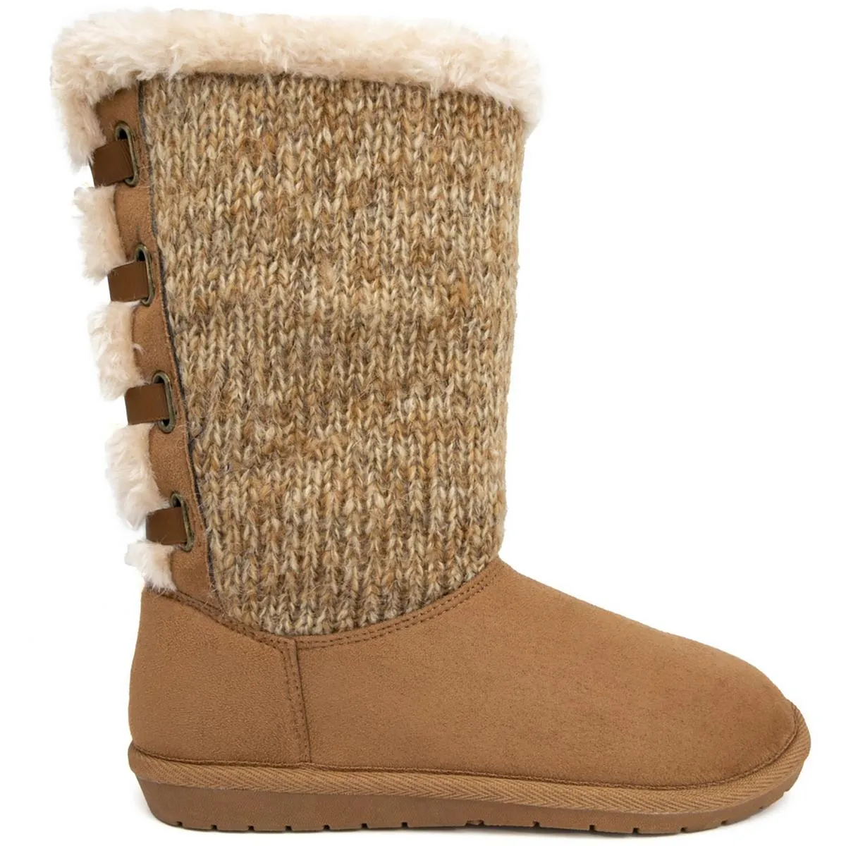 Panthea 2 Womens Faux Suede Knit Winter & Snow Boots