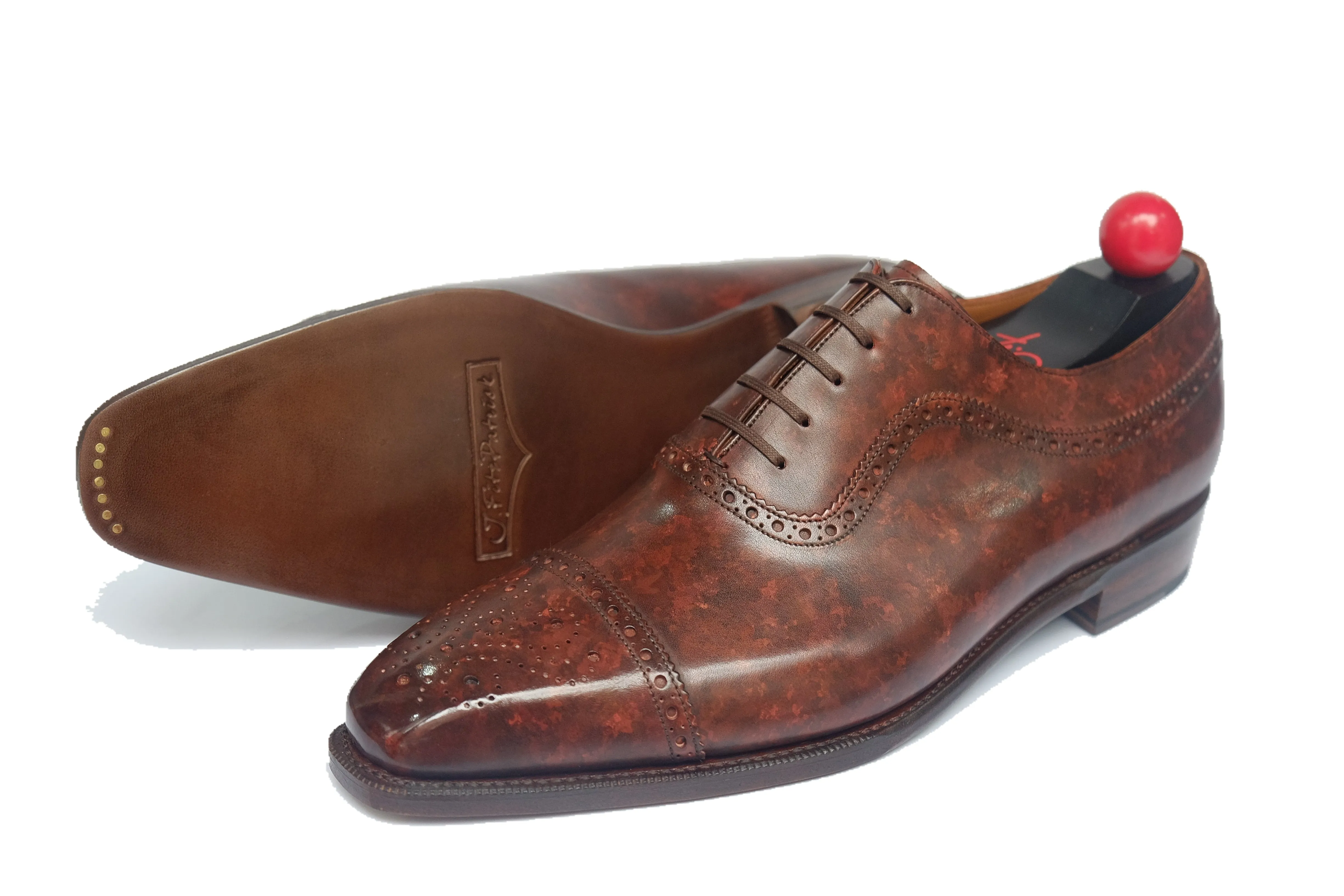 Pomeroy - MTO - Walnut Marble Patina - MGF Last - Single Leather Sole