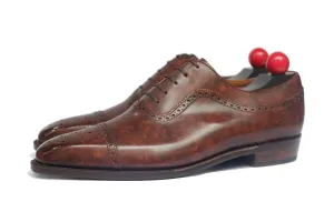 Pomeroy - MTO - Walnut Marble Patina - MGF Last - Single Leather Sole