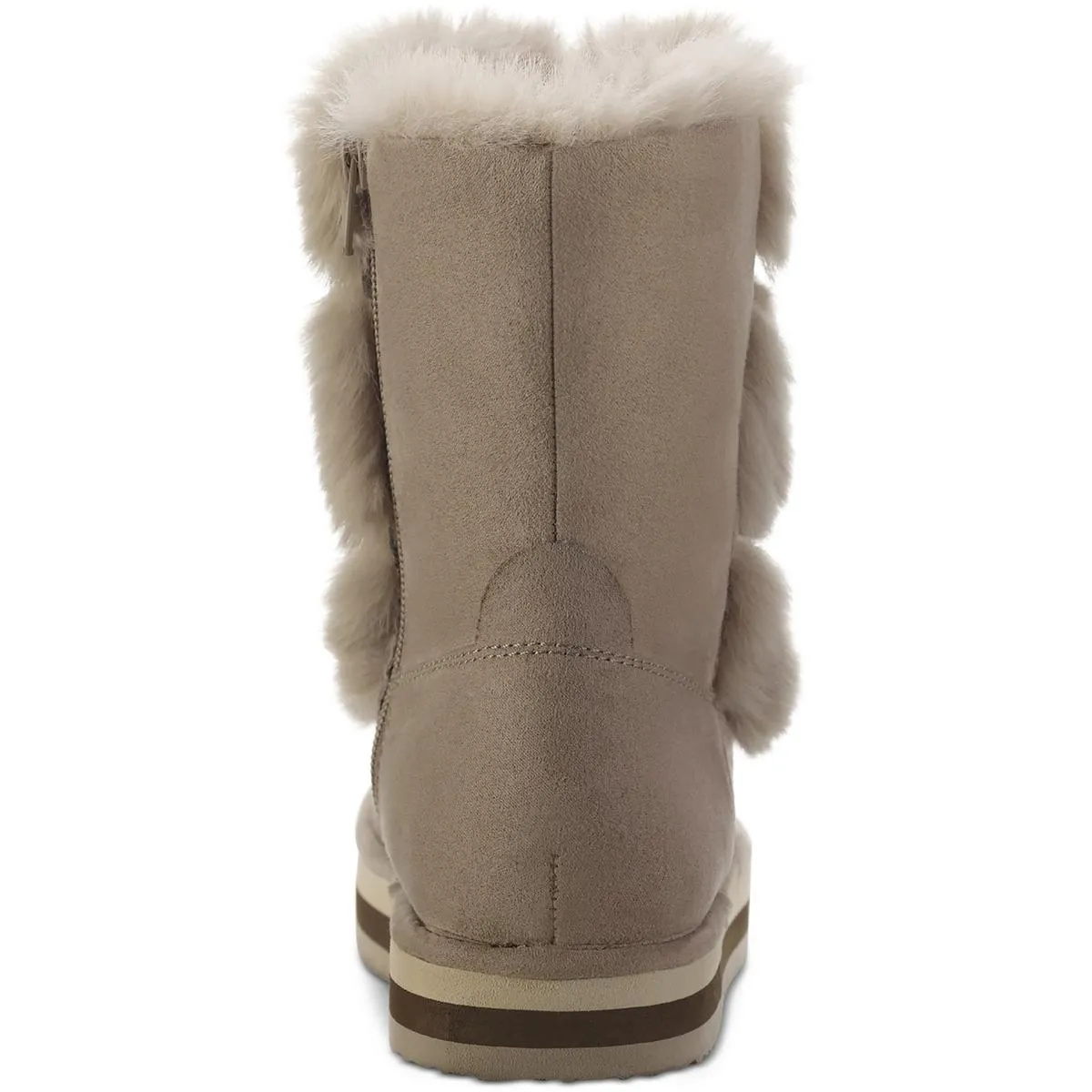 Remii Womens Faux Suede Fuzzy Winter & Snow Boots