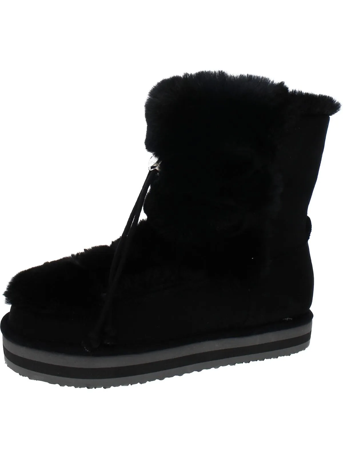 Remii Womens Faux Suede Fuzzy Winter & Snow Boots