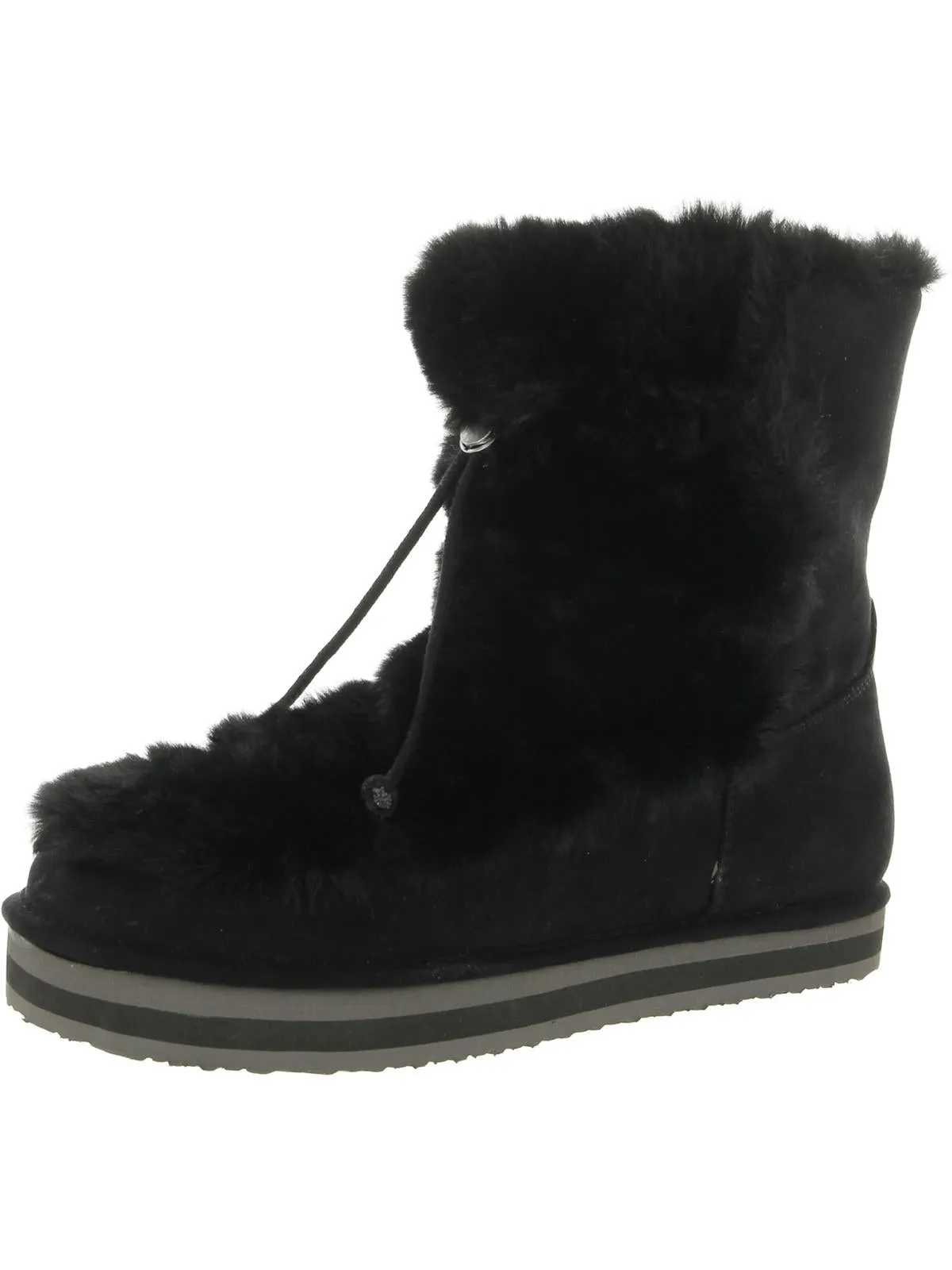 Remii Womens Faux Suede Fuzzy Winter & Snow Boots