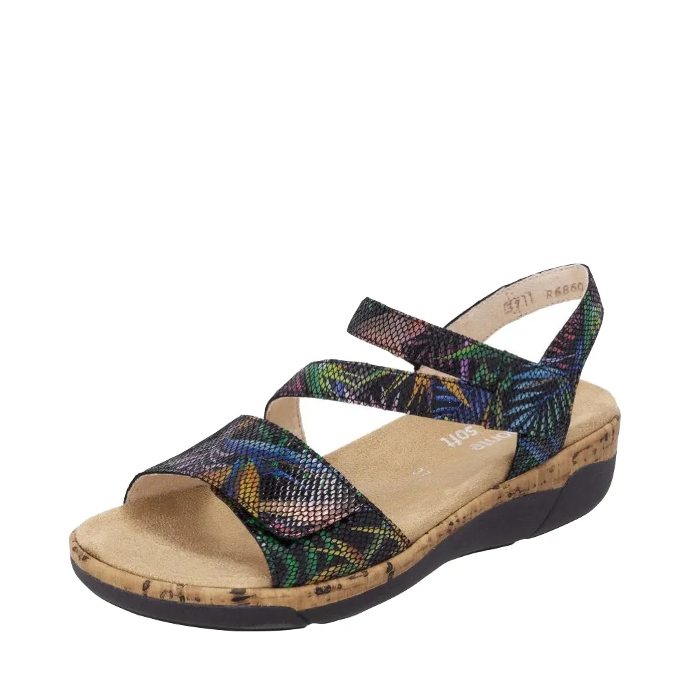Remonte Women's Jocelyn 60 Sandal in Black Multi