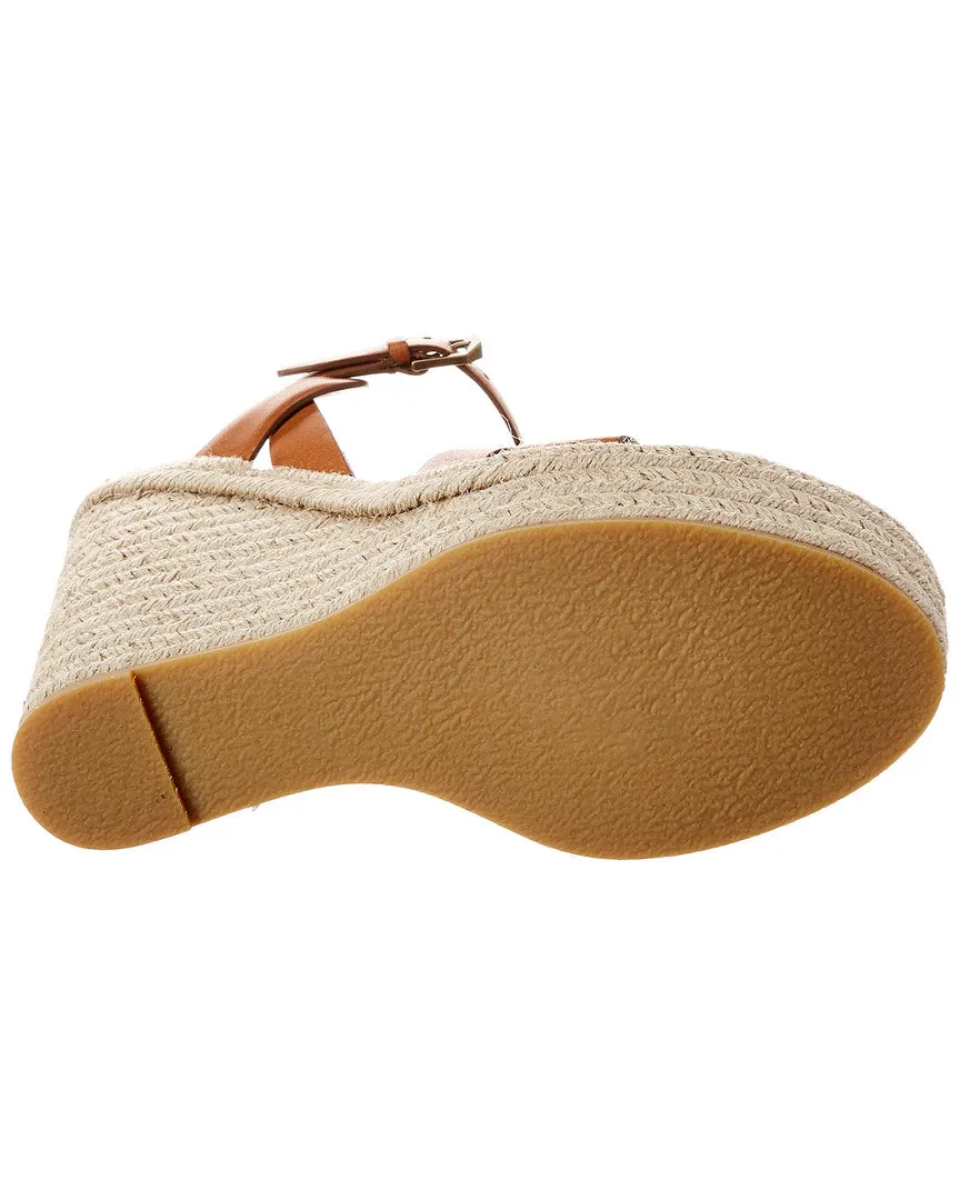 Saint Laurent Tribute 85 Leather Espadrille Wedge Sandal