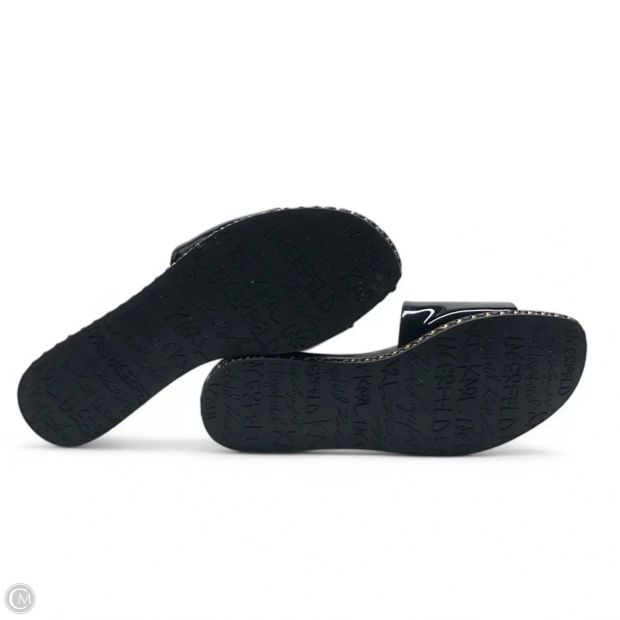 Sandals Designer By Karl Lagerfeld In Black, Size: 7