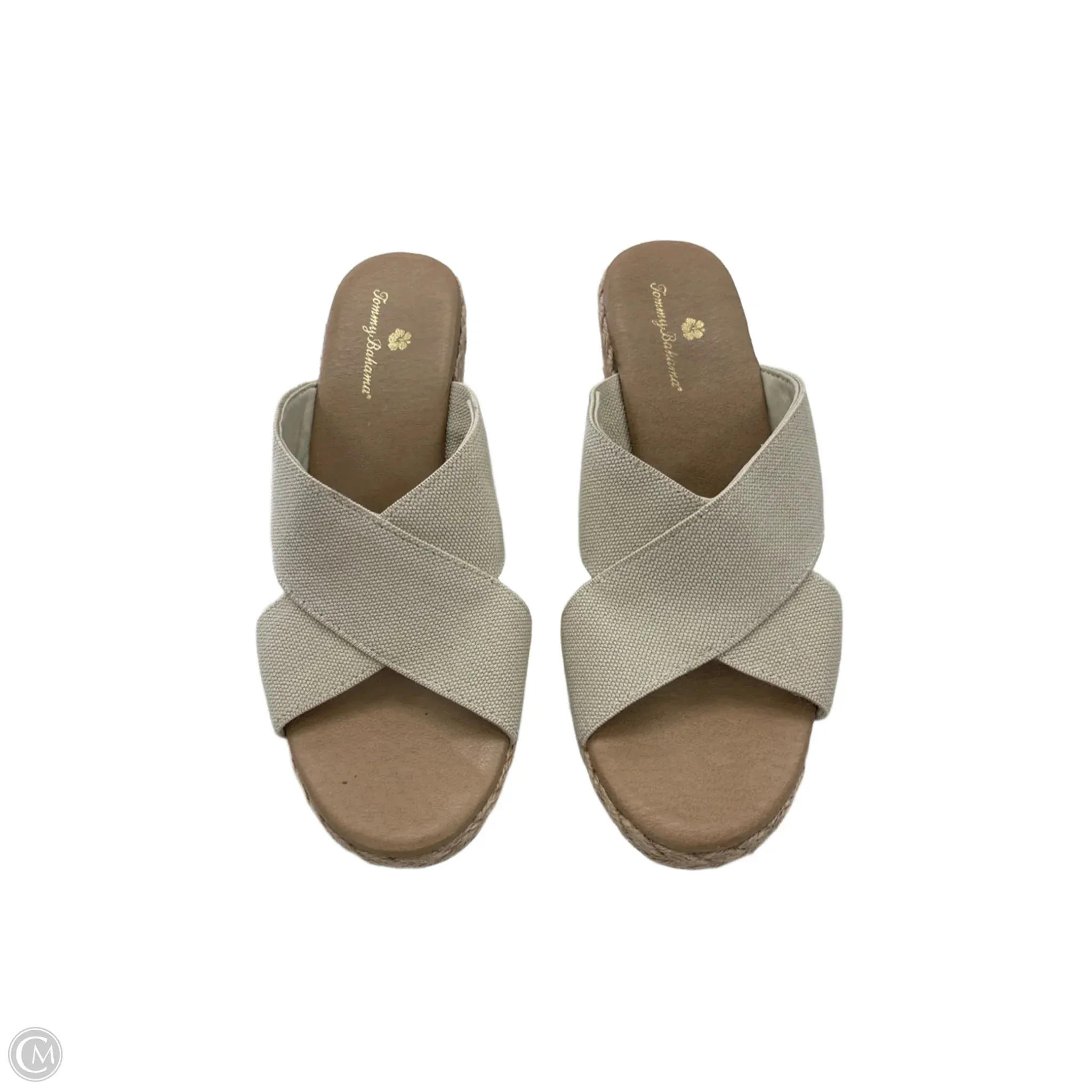 Sandals Heels Wedge By Tommy Bahama In Tan, Size: 9