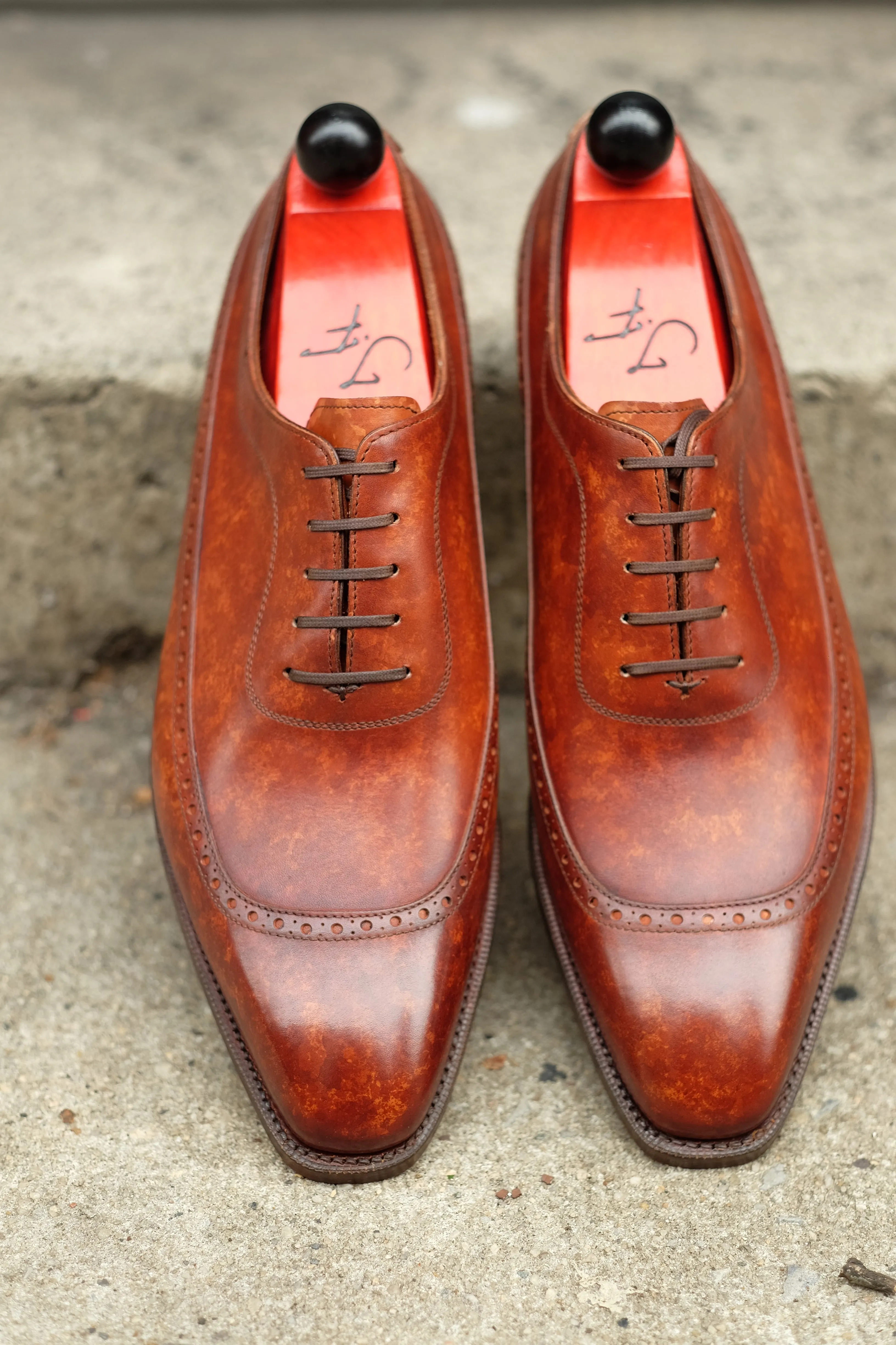 Sebastien - MTO - Gold Marble Patina - LPB Last - Single Leather Sole