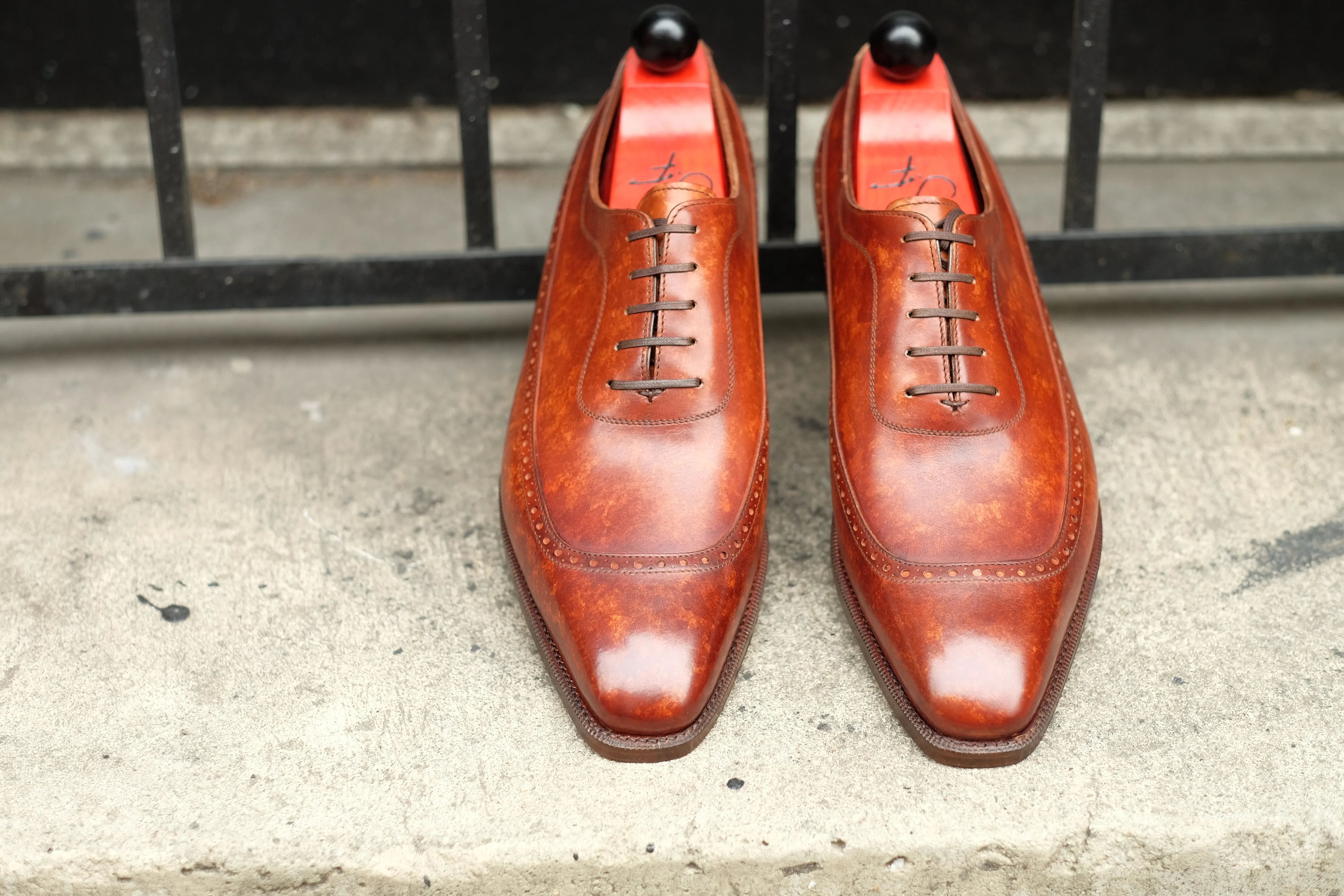 Sebastien - MTO - Gold Marble Patina - LPB Last - Single Leather Sole