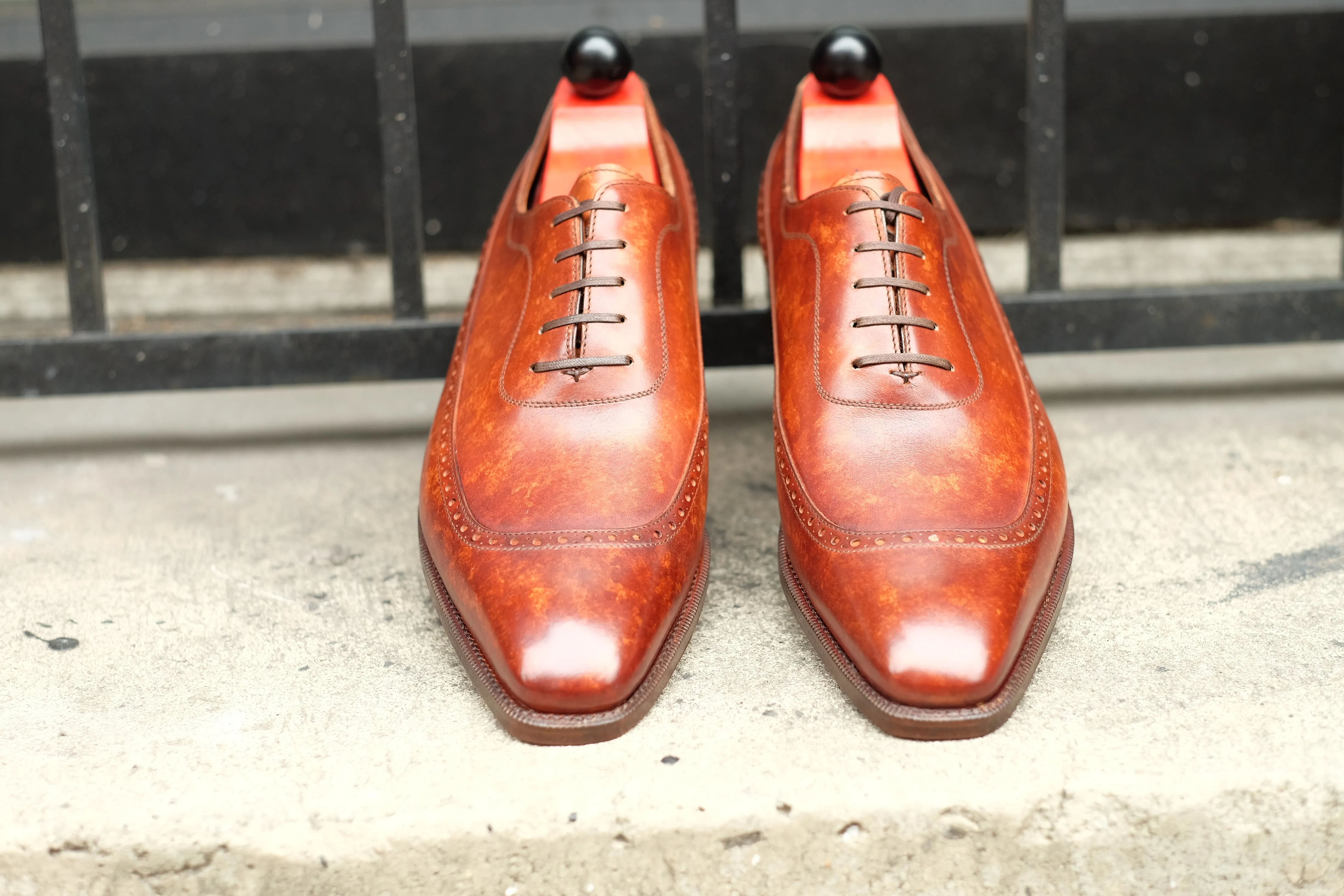 Sebastien - MTO - Gold Marble Patina - LPB Last - Single Leather Sole