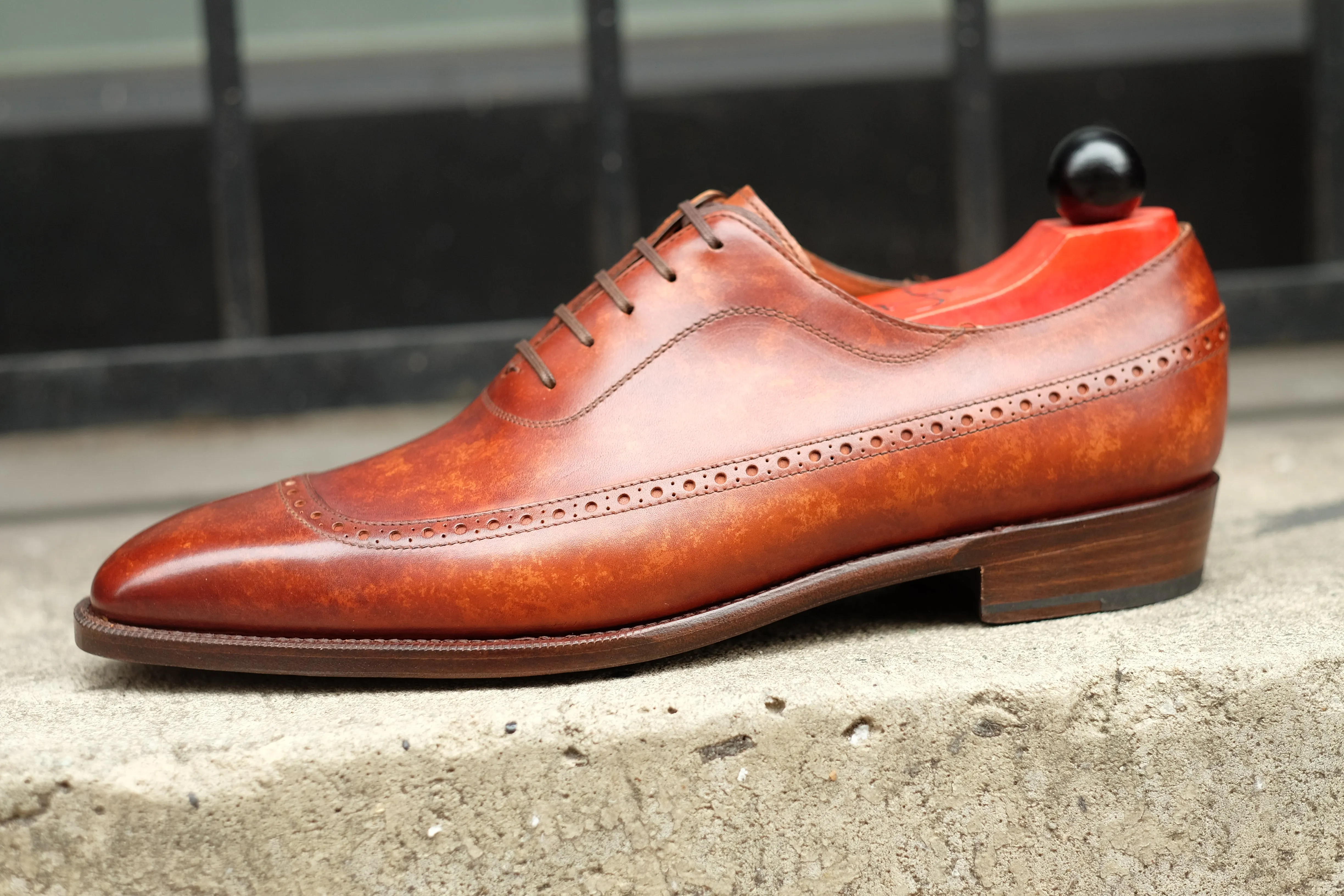 Sebastien - MTO - Gold Marble Patina - LPB Last - Single Leather Sole