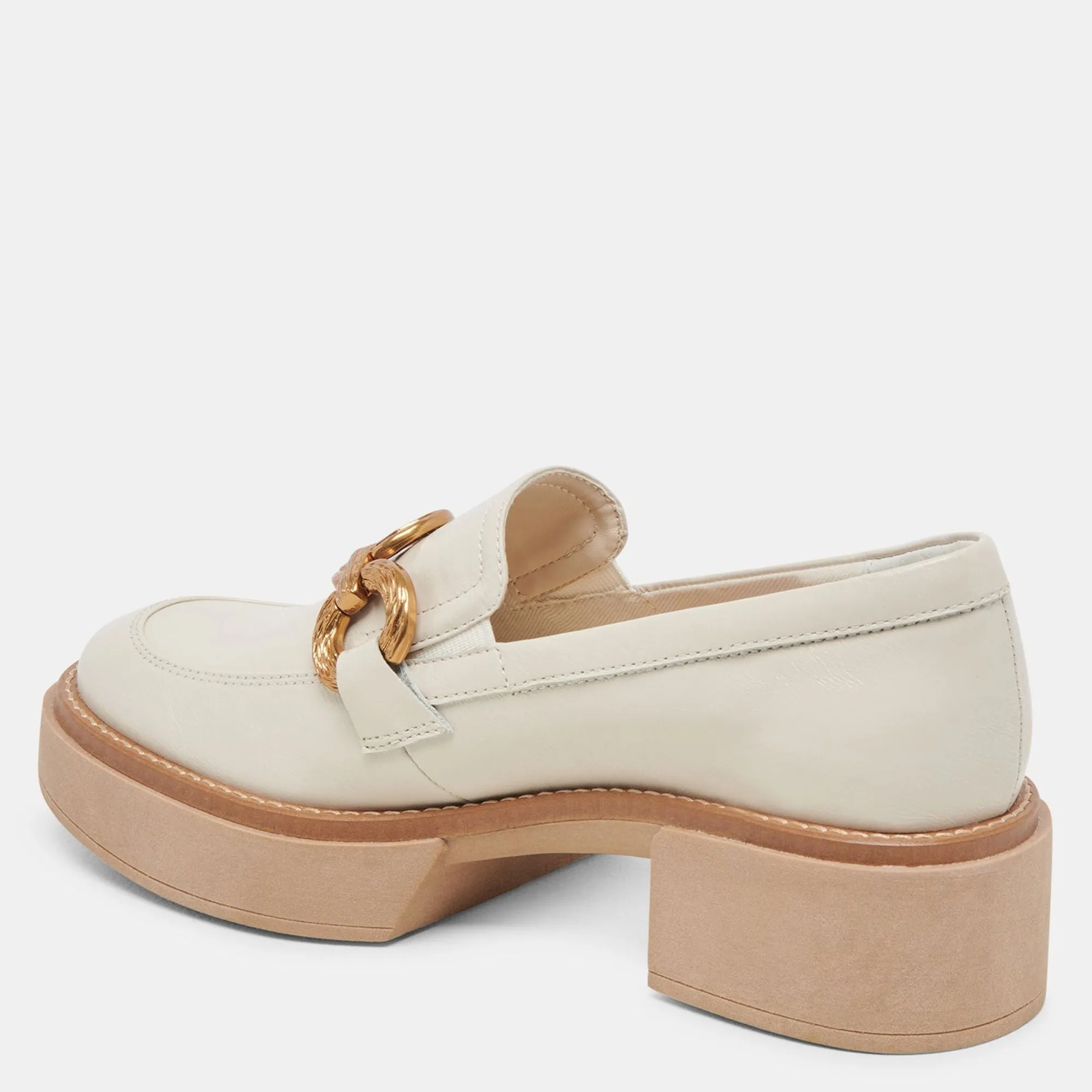 Sheena Loafers Ivory Crinkle Patent
