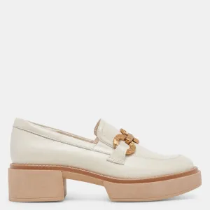 Sheena Loafers Ivory Crinkle Patent