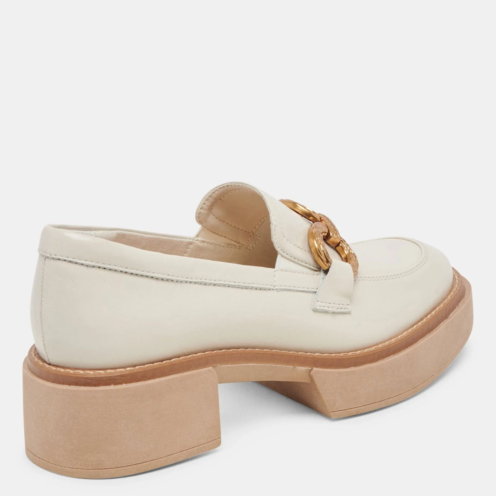Sheena Loafers Ivory Crinkle Patent