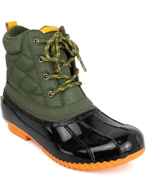 Skippy Womens Lace-Up Quilted Rain Boots