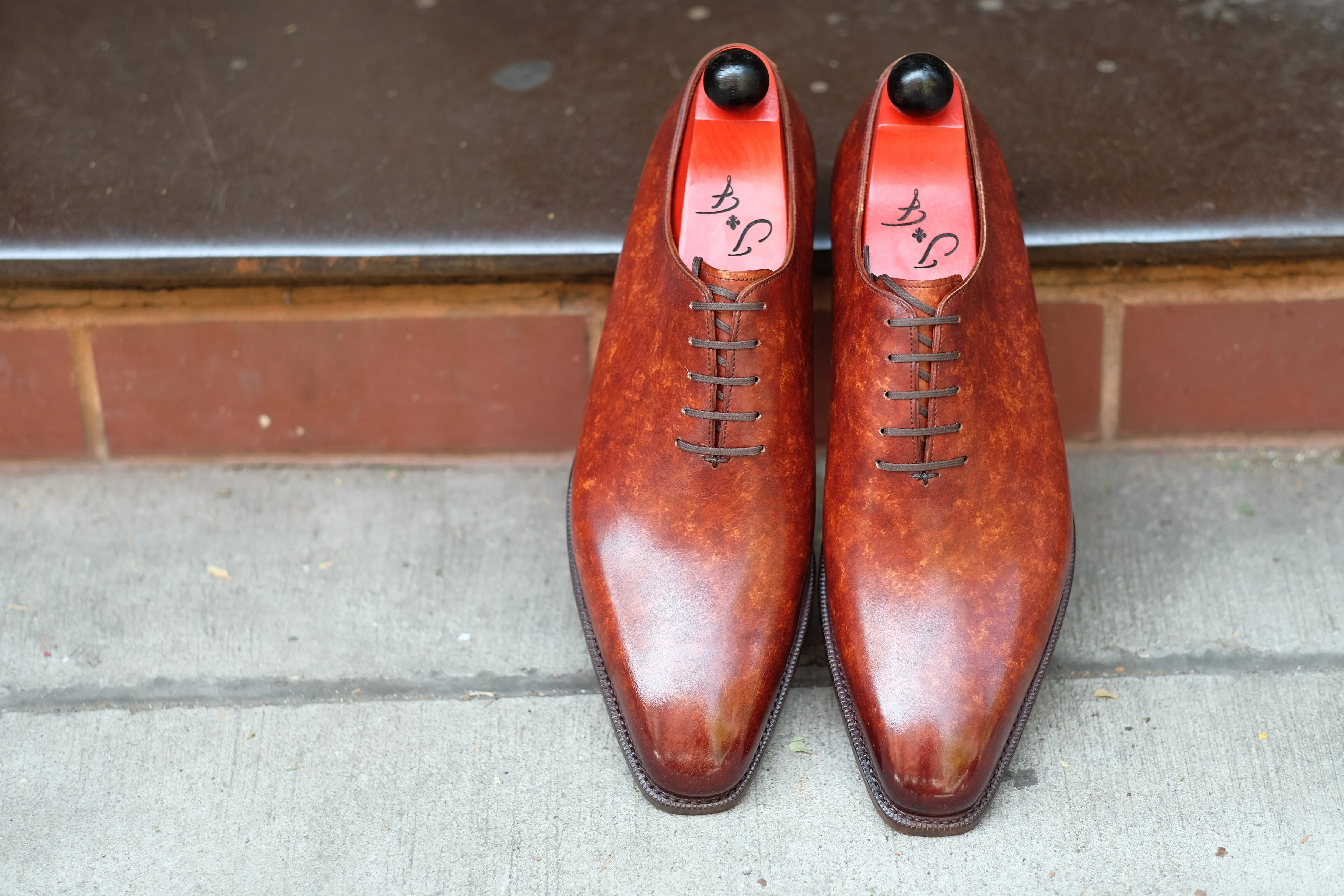 Skyway - MTO - Gold Marble Patina (Burnished) - LPB Last - Single Leather Sole