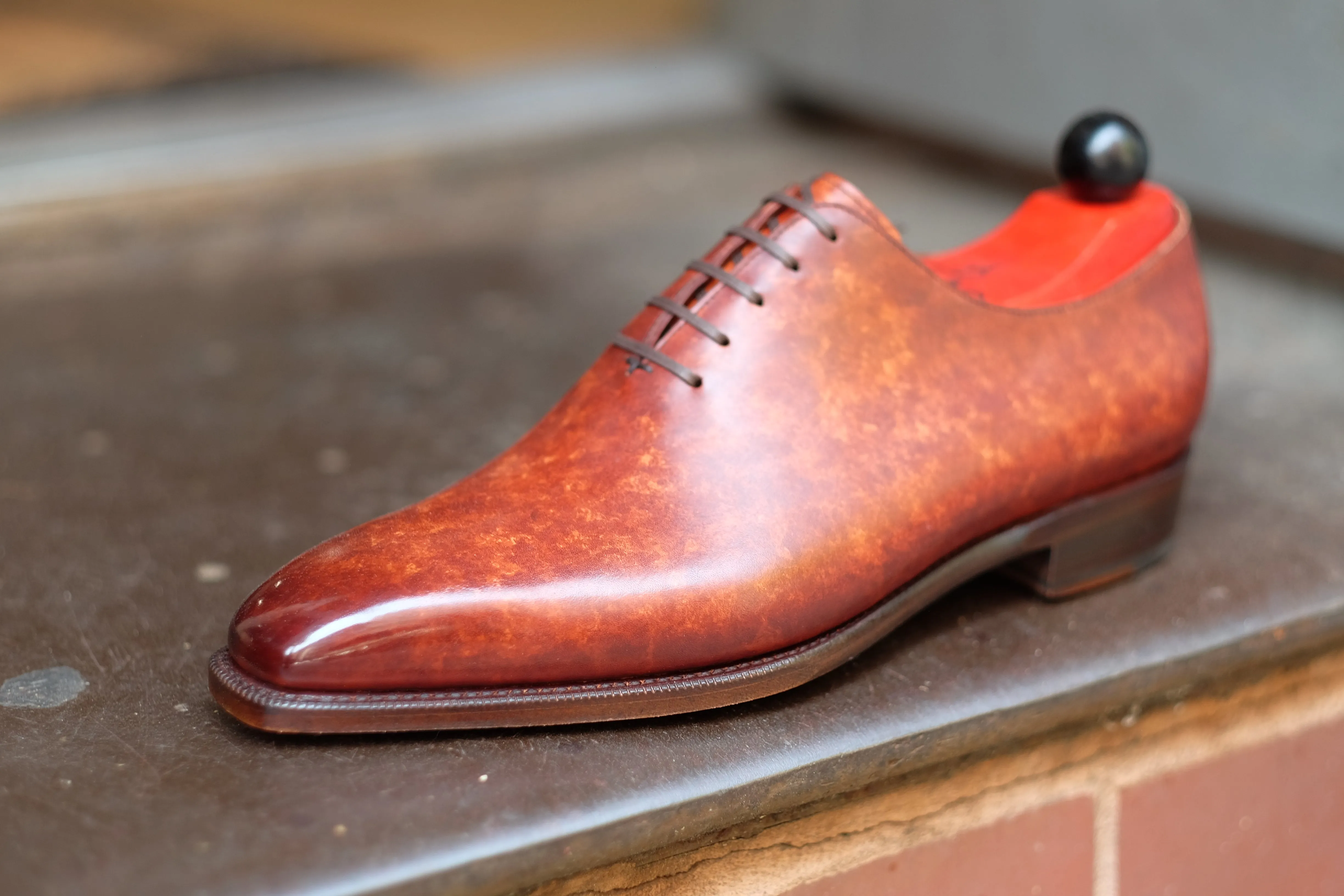 Skyway - MTO - Gold Marble Patina (Burnished) - LPB Last - Single Leather Sole