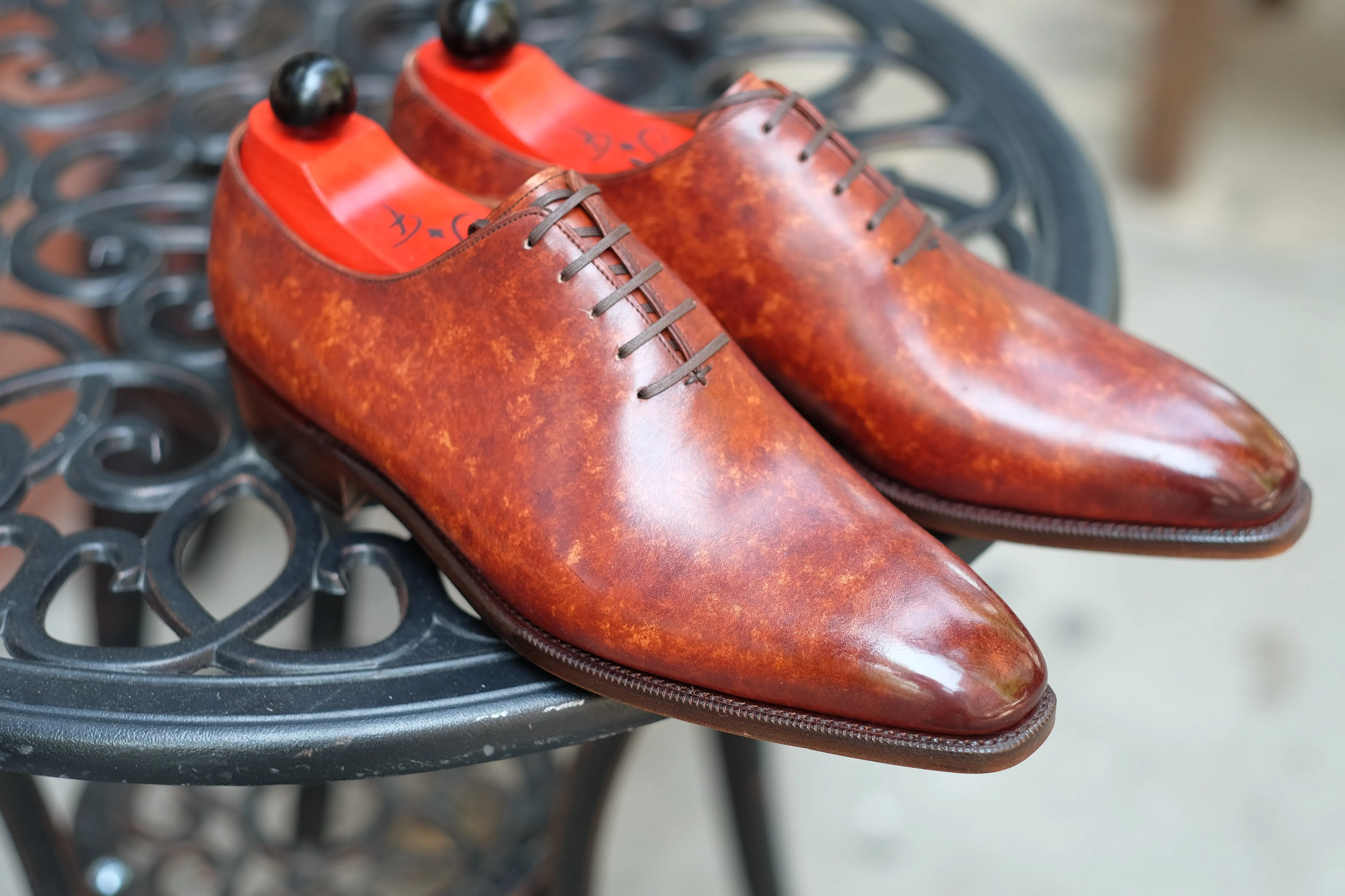 Skyway - MTO - Gold Marble Patina (Burnished) - LPB Last - Single Leather Sole