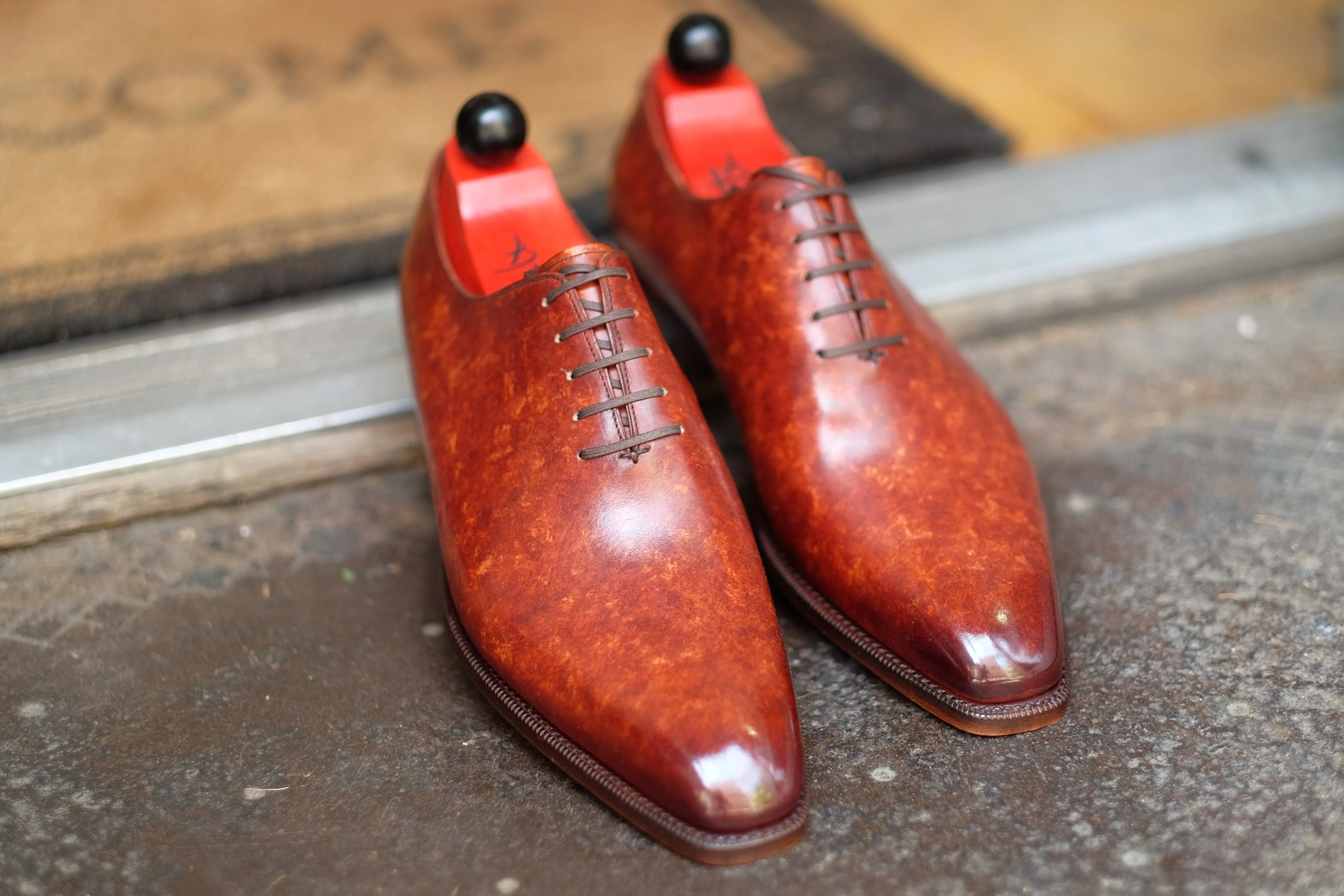 Skyway - MTO - Gold Marble Patina (Burnished) - LPB Last - Single Leather Sole