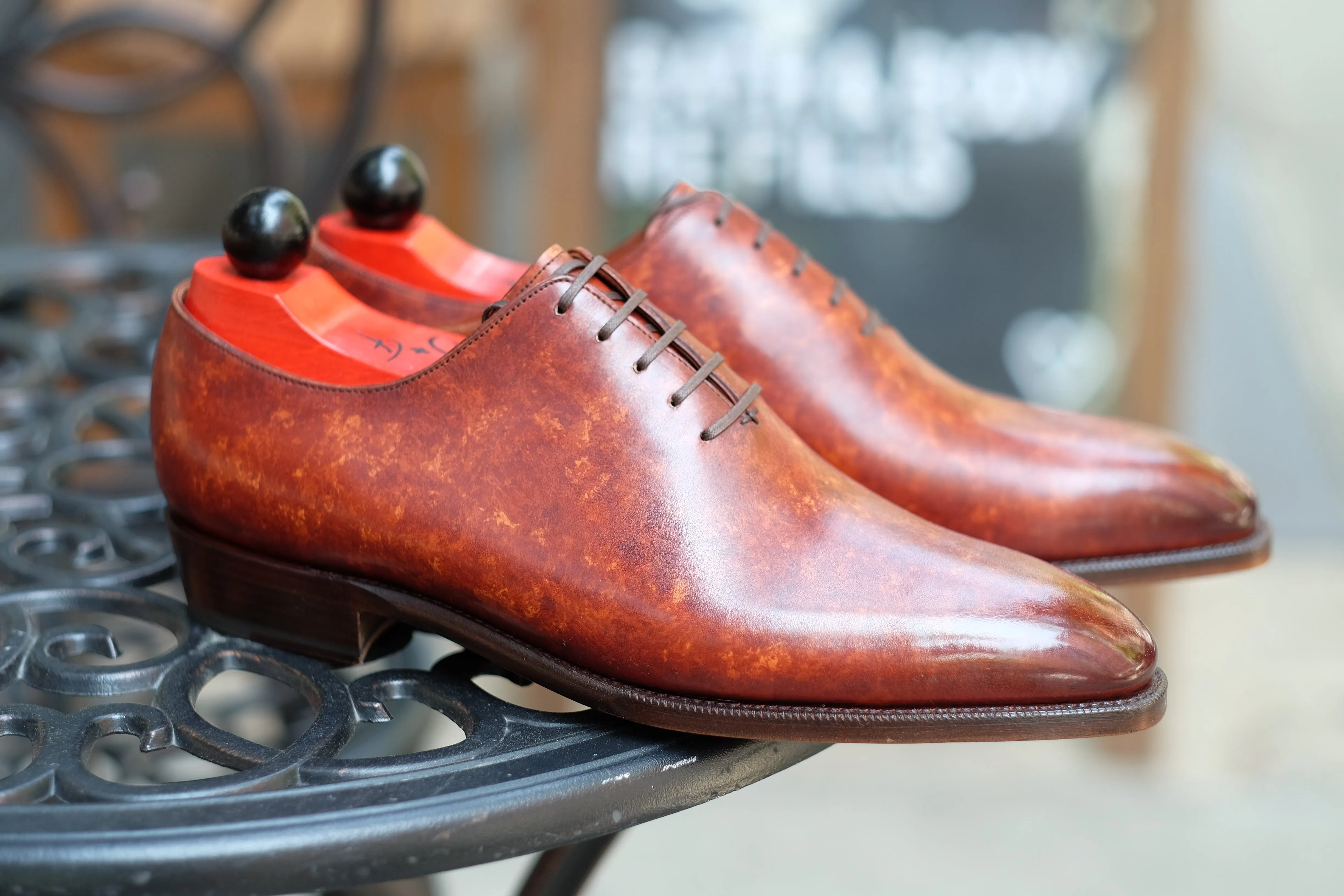 Skyway - MTO - Gold Marble Patina (Burnished) - LPB Last - Single Leather Sole