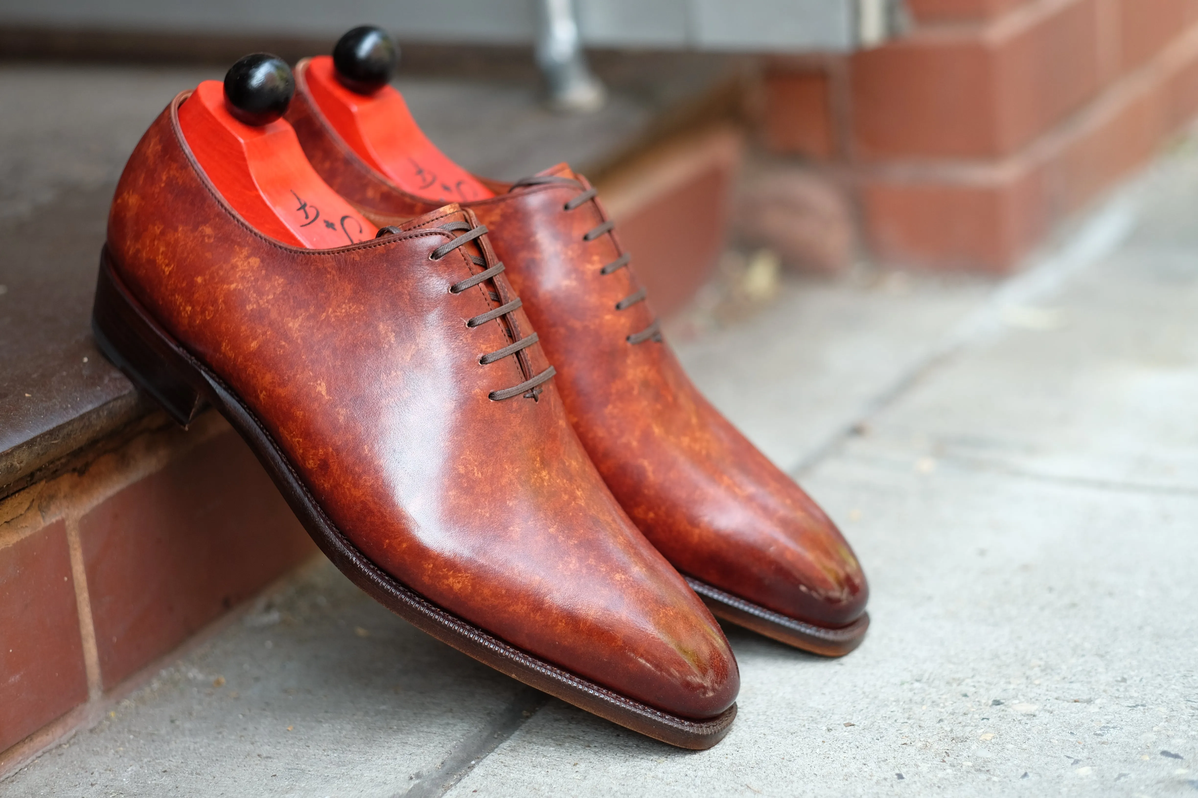 Skyway - MTO - Gold Marble Patina (Burnished) - LPB Last - Single Leather Sole