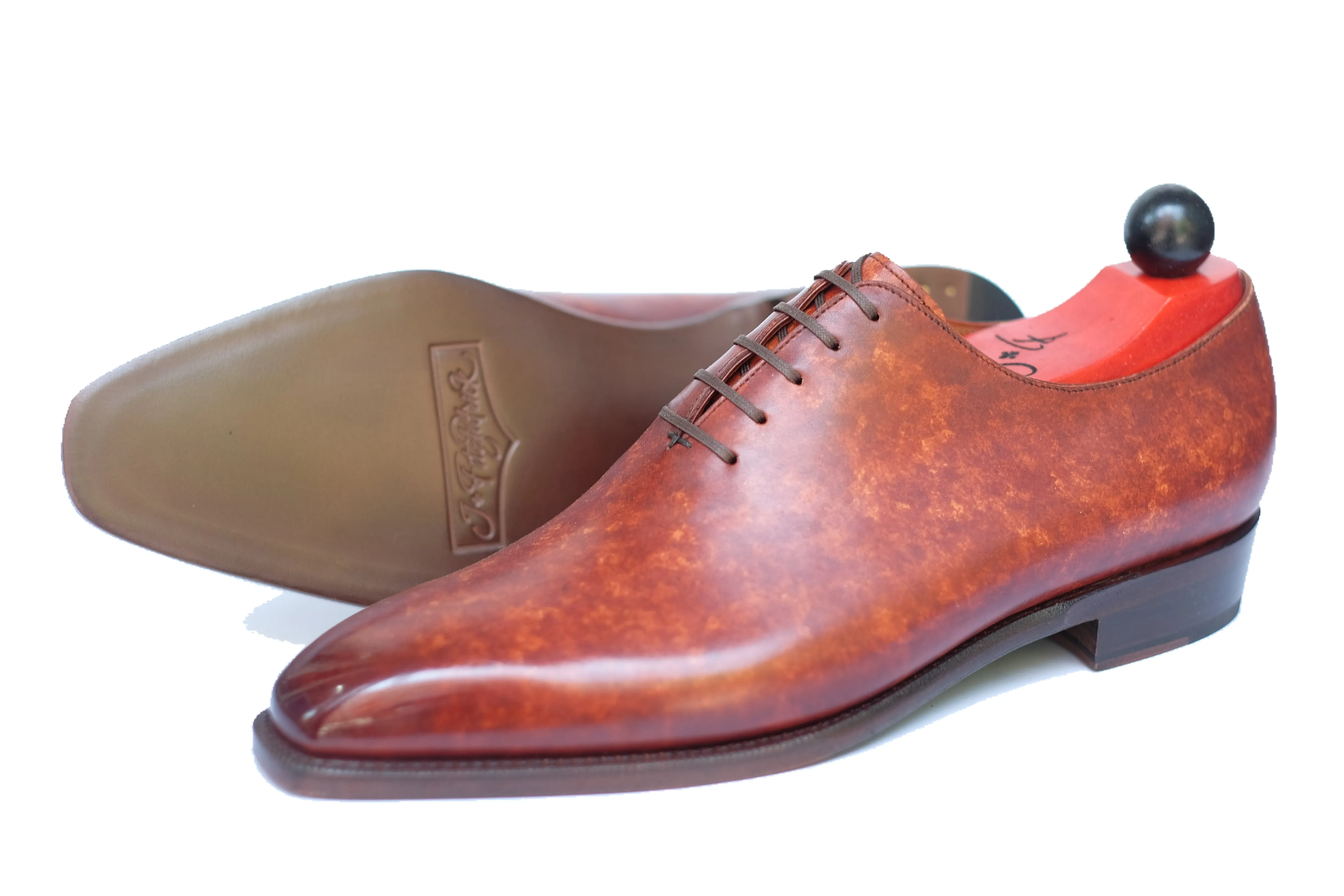 Skyway - MTO - Gold Marble Patina (Burnished) - LPB Last - Single Leather Sole