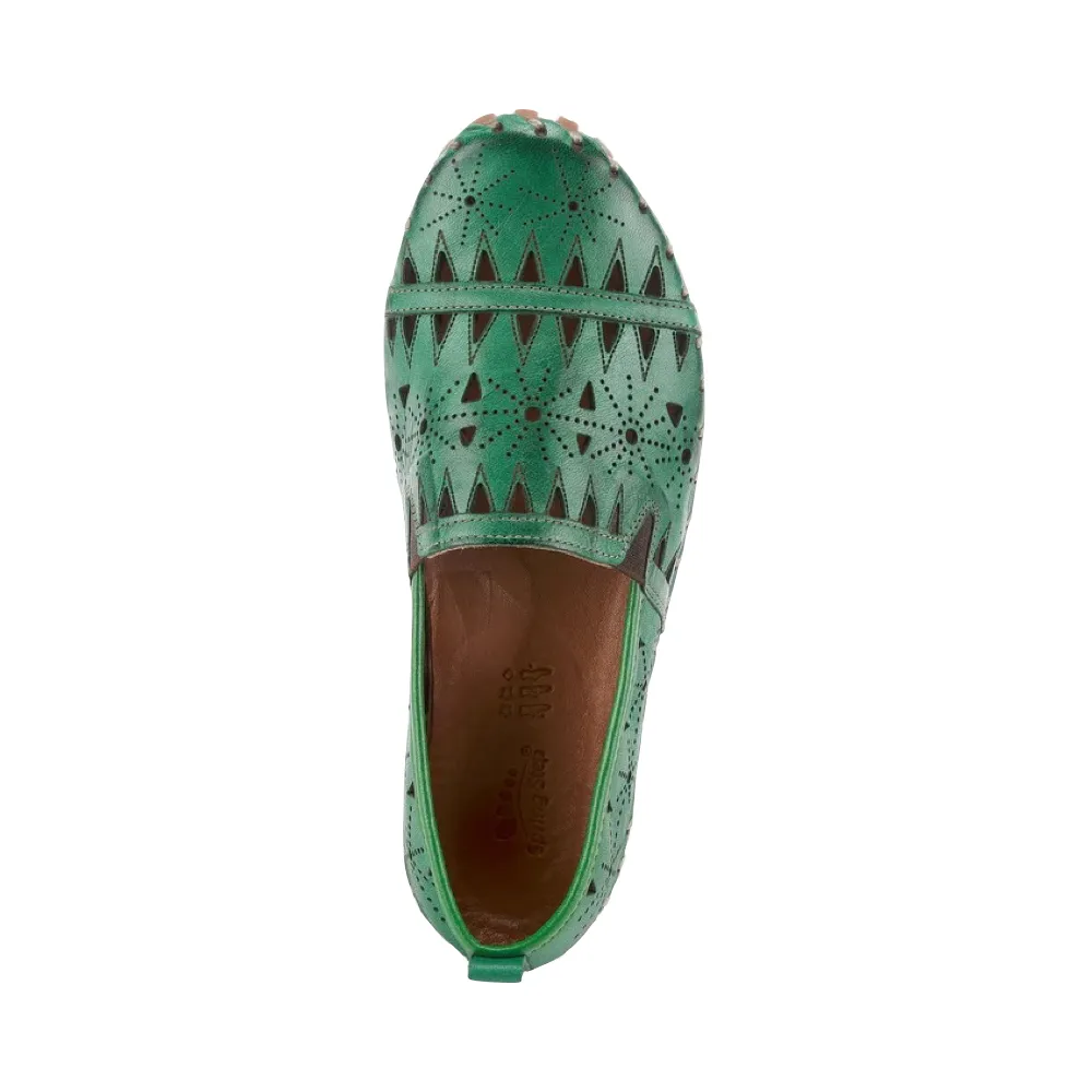 Spring Step Women's Fusaro Slip On Flat in Green