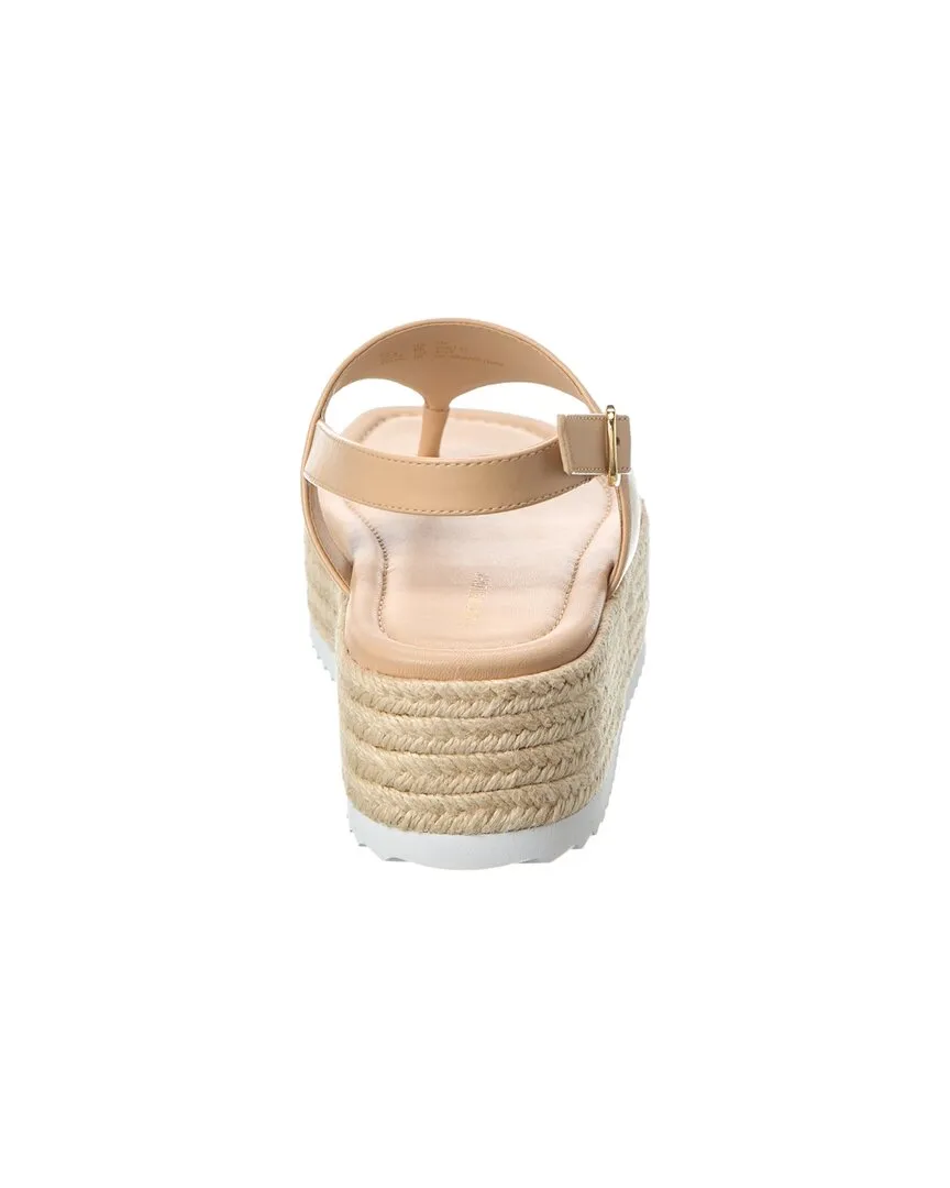 Stuart Weitzman Mel Leather Espadrille Flatform Sandal