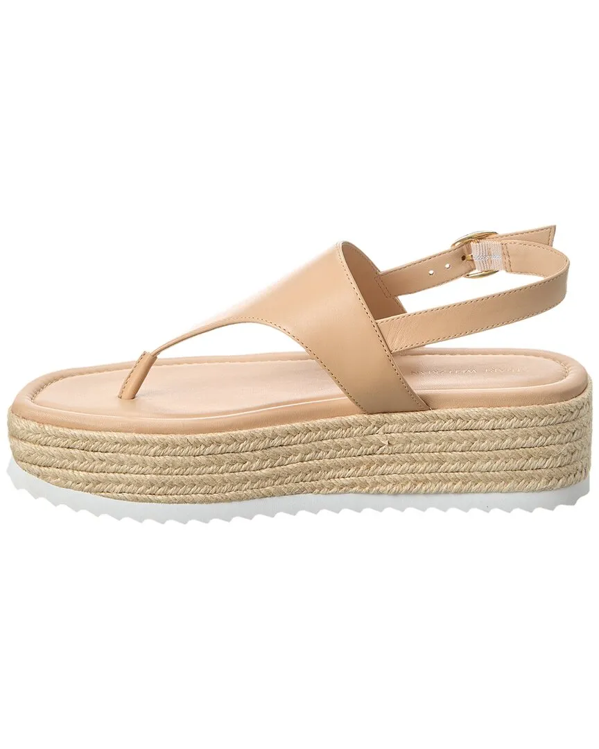 Stuart Weitzman Mel Leather Espadrille Flatform Sandal