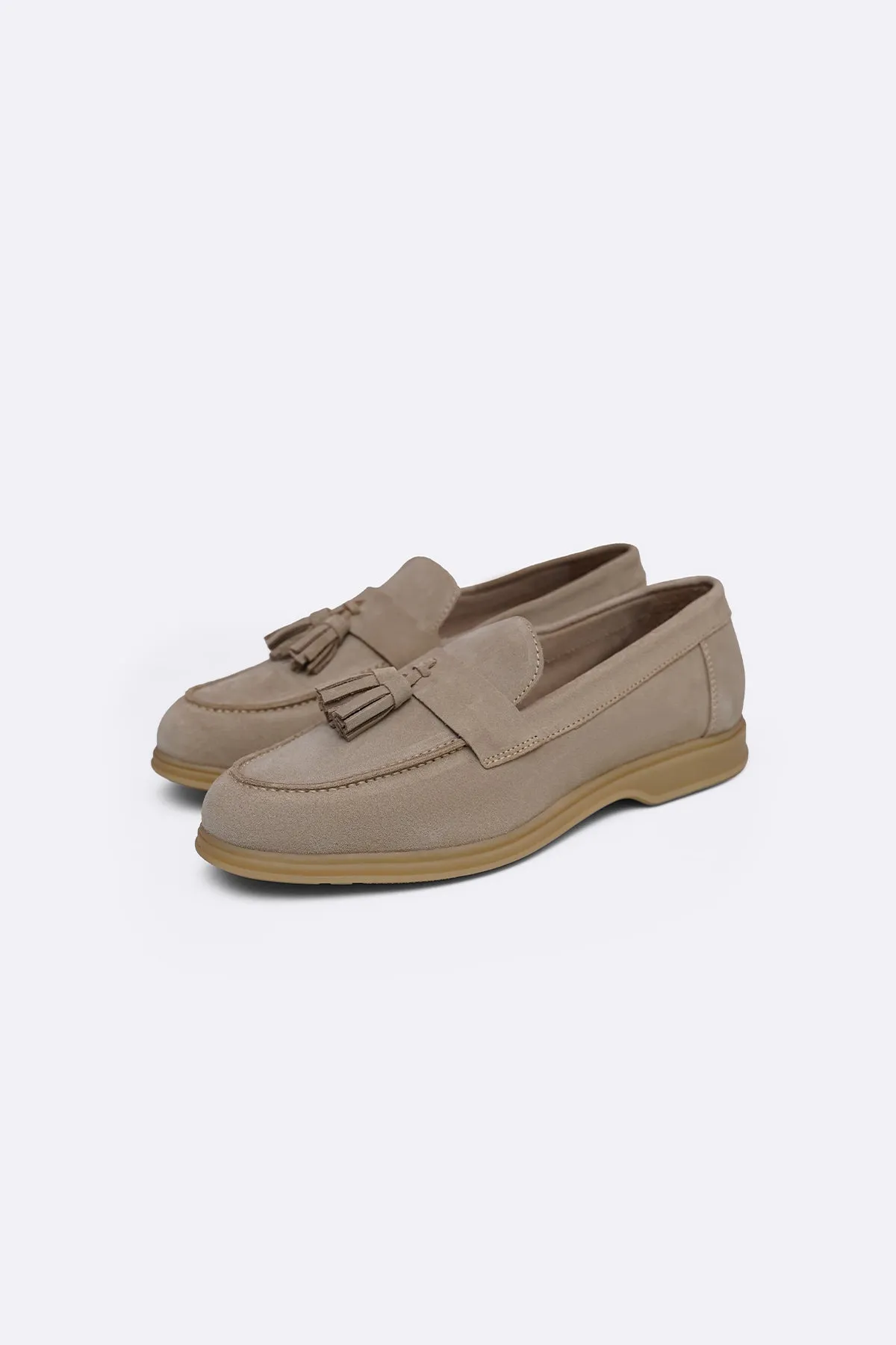 SUEDE LEATHER TASSEL LOAFERS