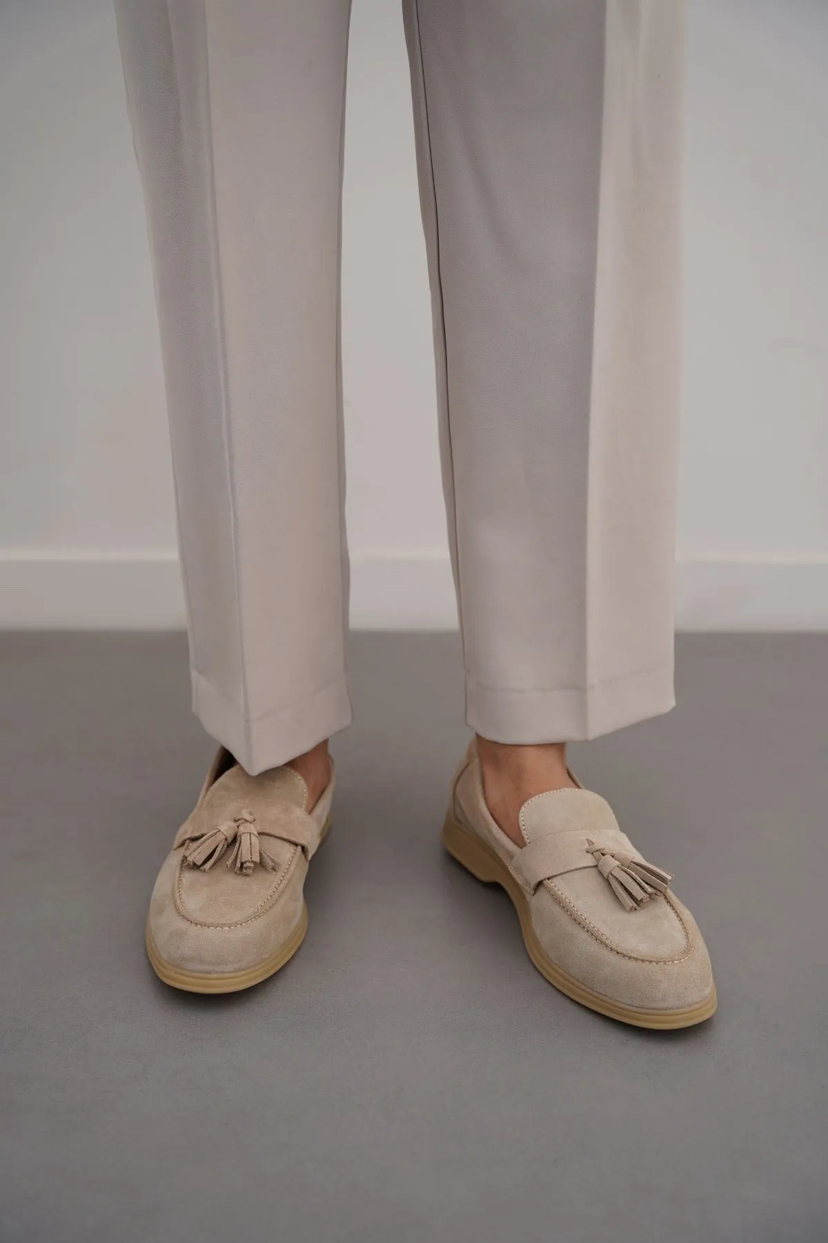 SUEDE LEATHER TASSEL LOAFERS