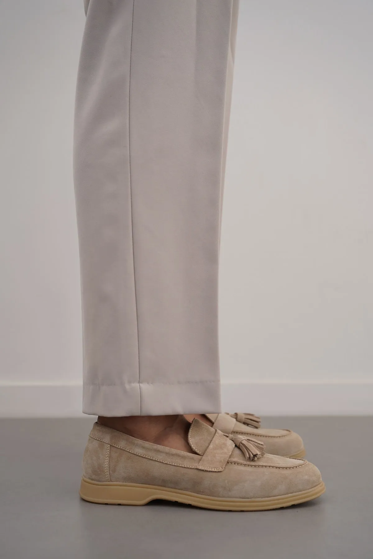 SUEDE LEATHER TASSEL LOAFERS
