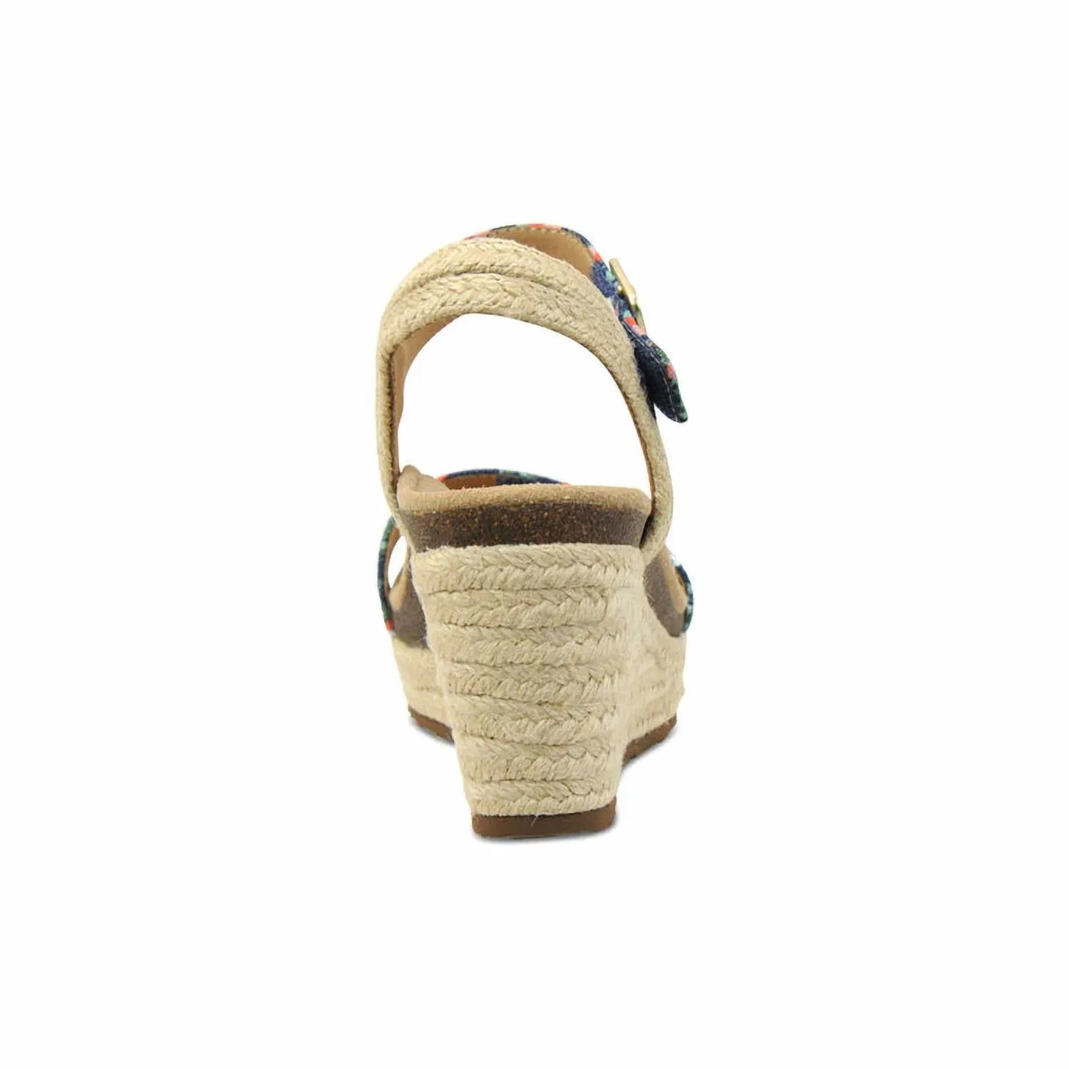 Sydney Quarter Strap Espadrille Wedge In Floral Suede