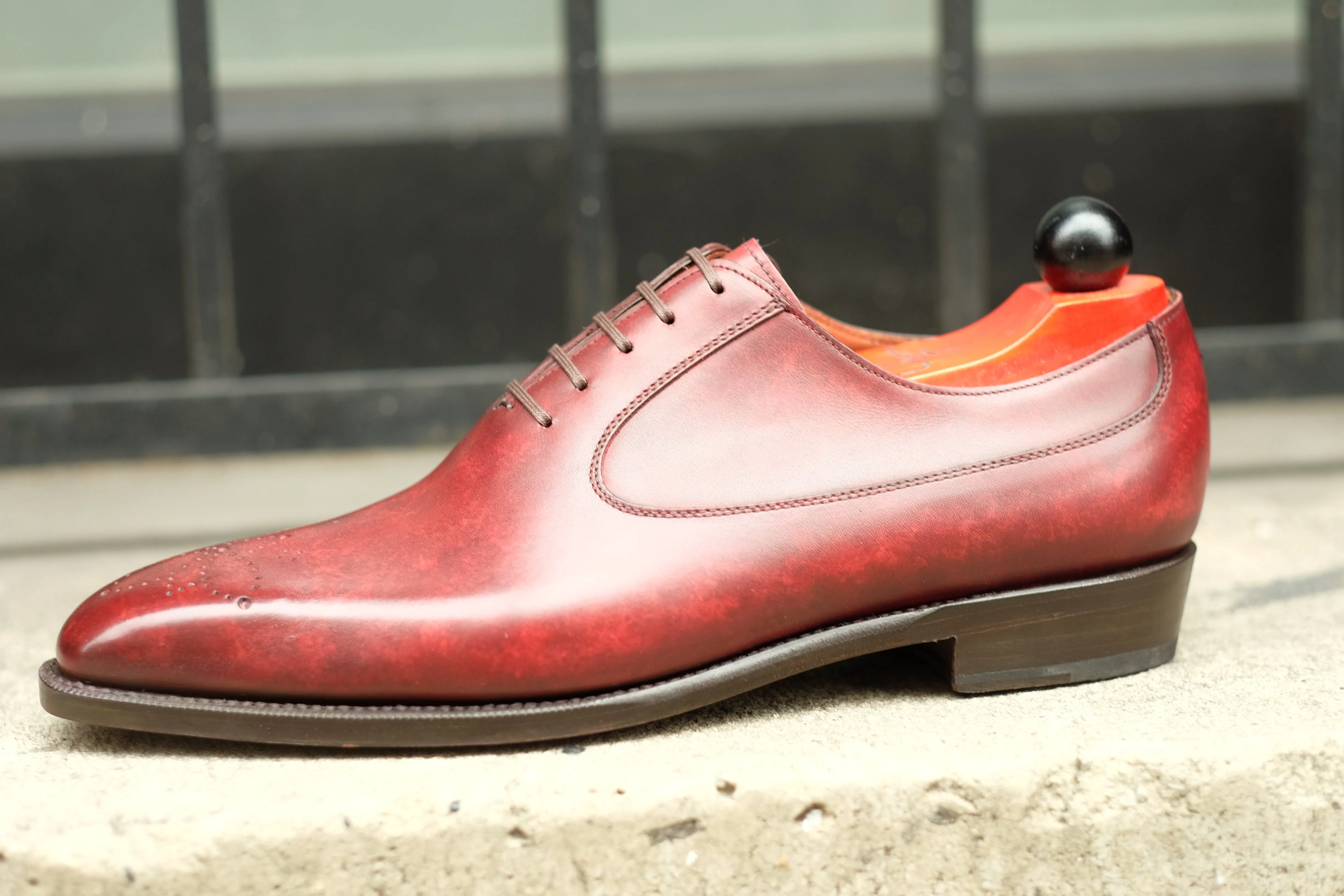 Tacoma - MTO - Burgundy Marble Patina - LPB Last - Single  Leather Sole