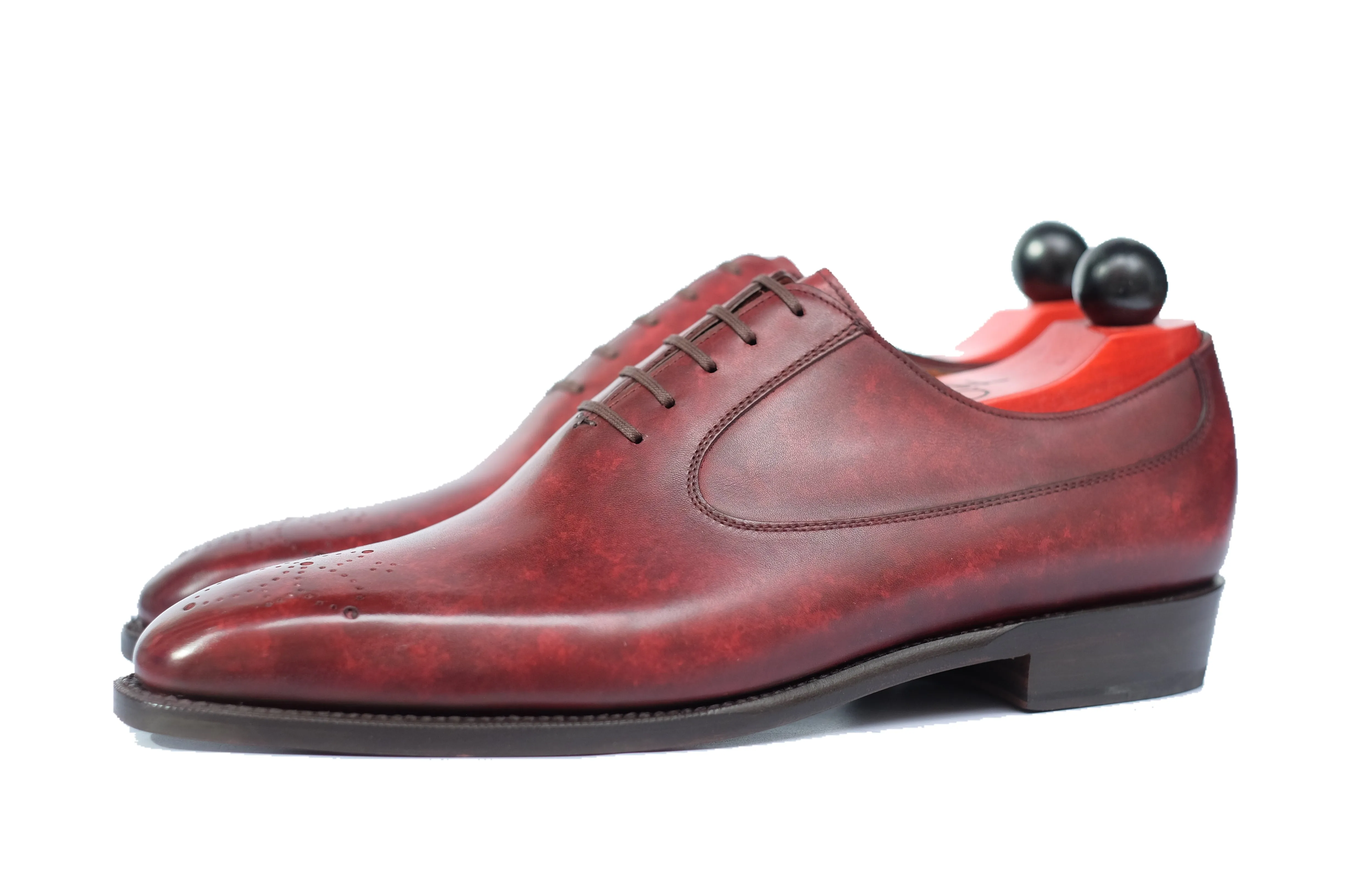 Tacoma - MTO - Burgundy Marble Patina - LPB Last - Single  Leather Sole