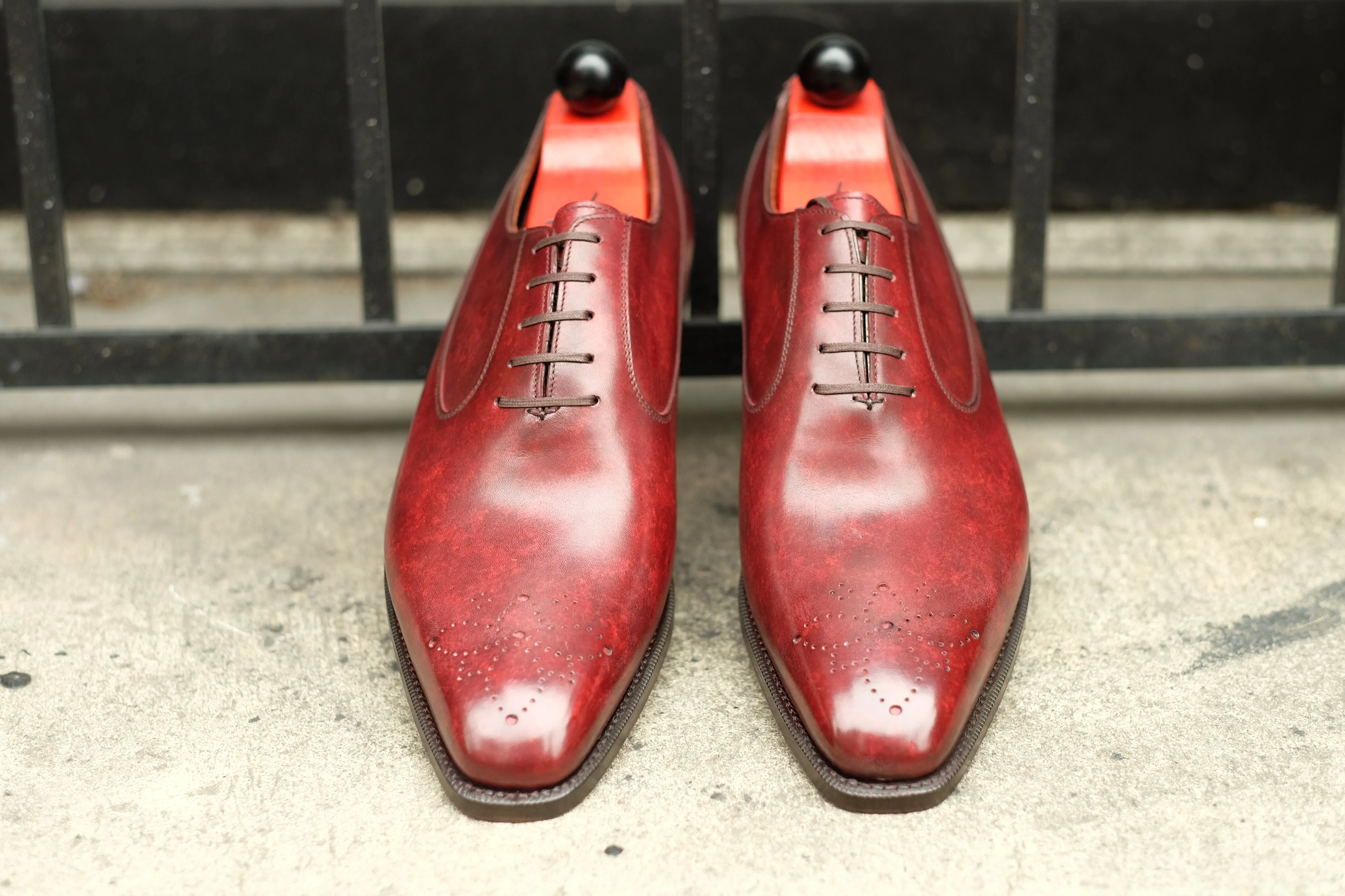 Tacoma - MTO - Burgundy Marble Patina - LPB Last - Single  Leather Sole