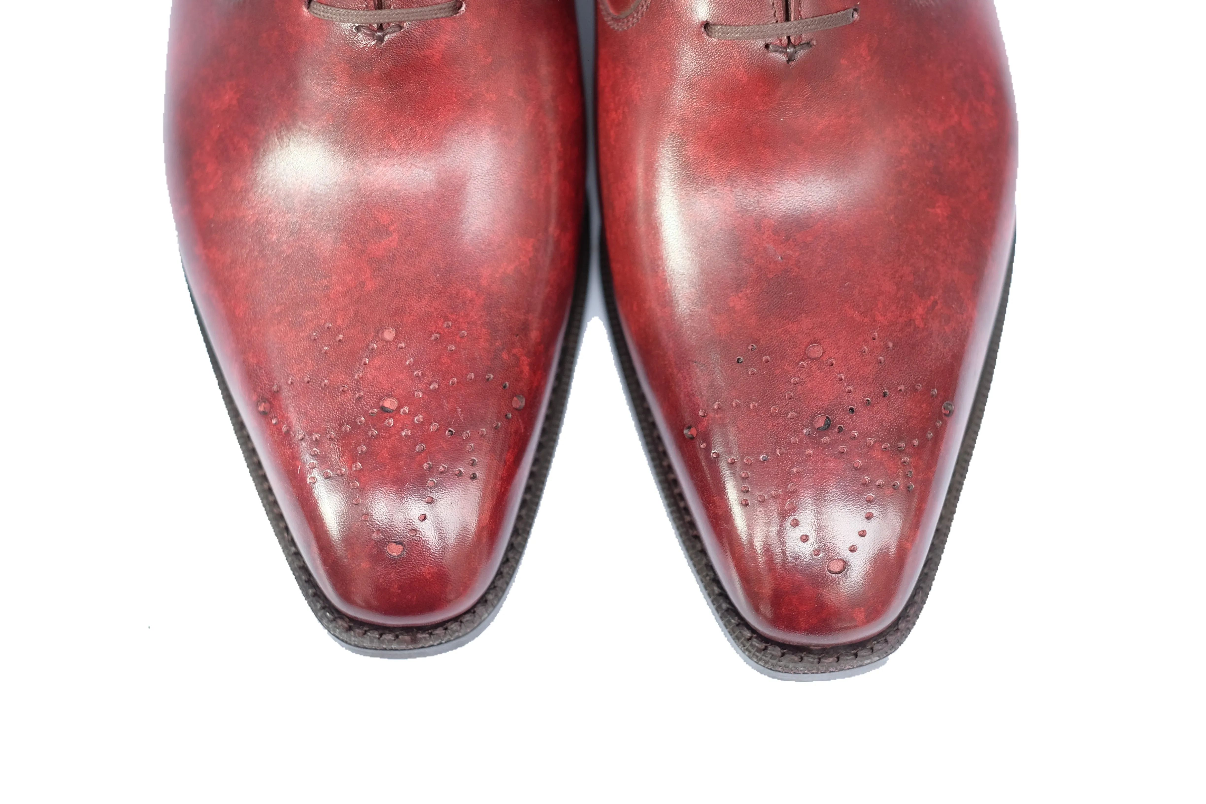 Tacoma - MTO - Burgundy Marble Patina - LPB Last - Single  Leather Sole