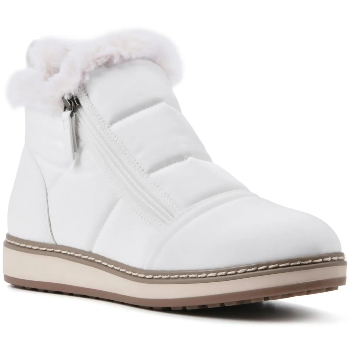 Taurus Womens Faux Leather Trim Faux Shearling Winter & Snow Boots