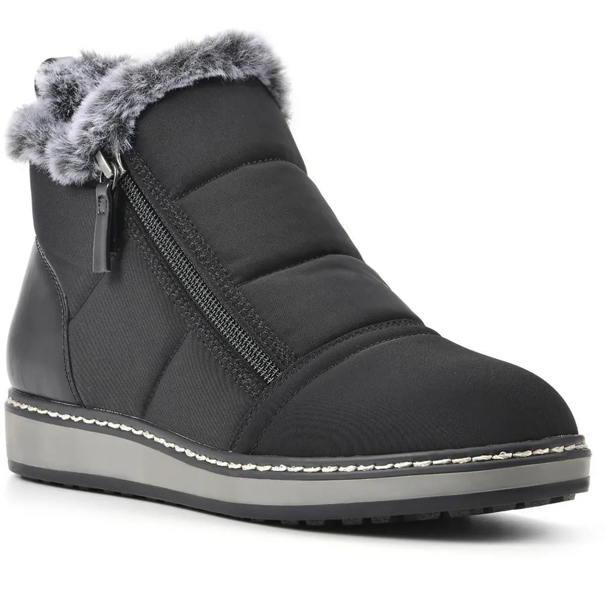 Taurus Womens Faux Leather Trim Faux Shearling Winter & Snow Boots