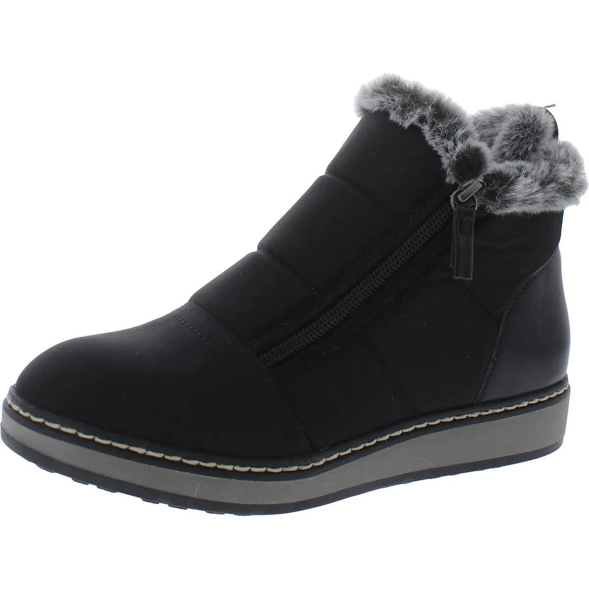 Taurus Womens Faux Leather Trim Faux Shearling Winter & Snow Boots