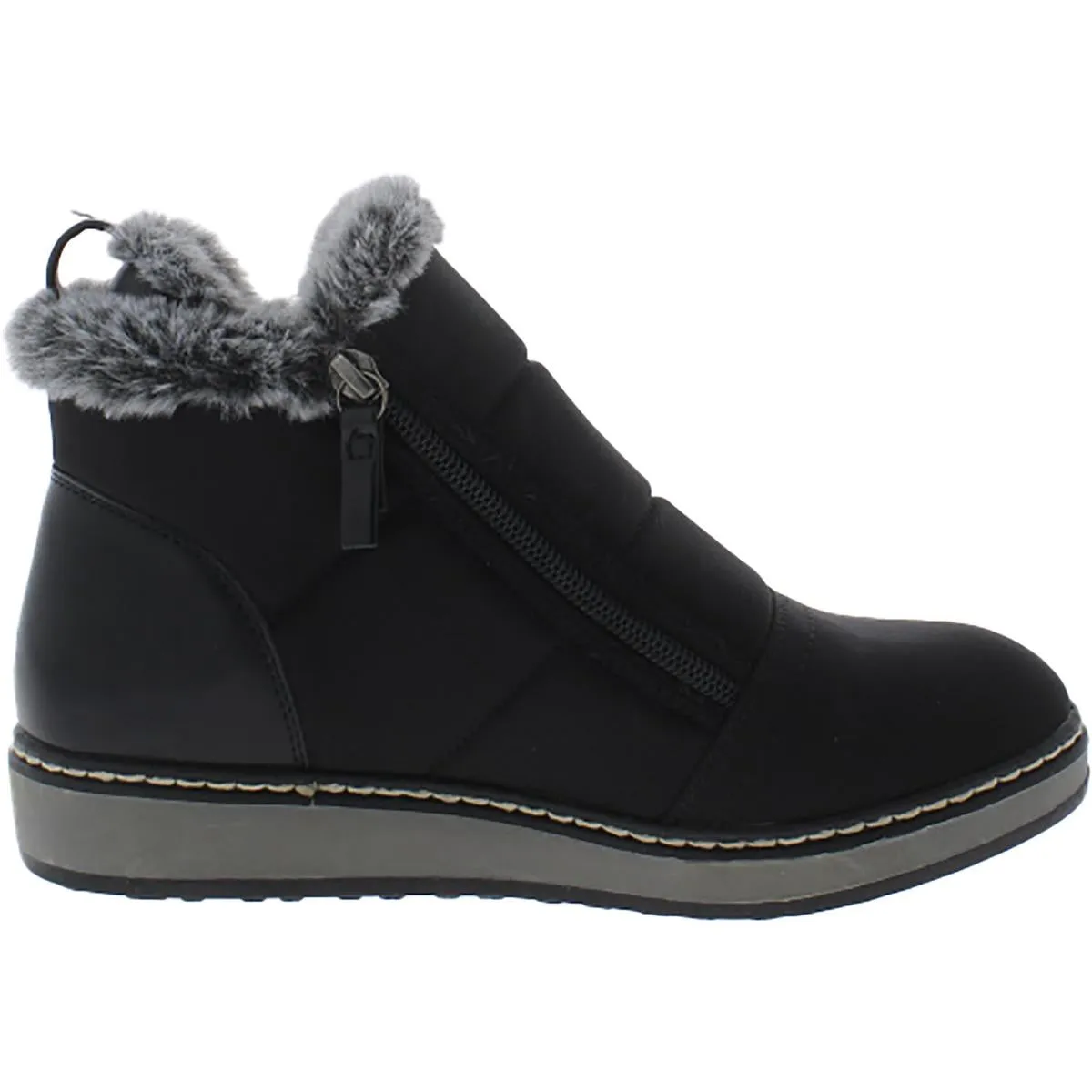 Taurus Womens Faux Leather Trim Faux Shearling Winter & Snow Boots