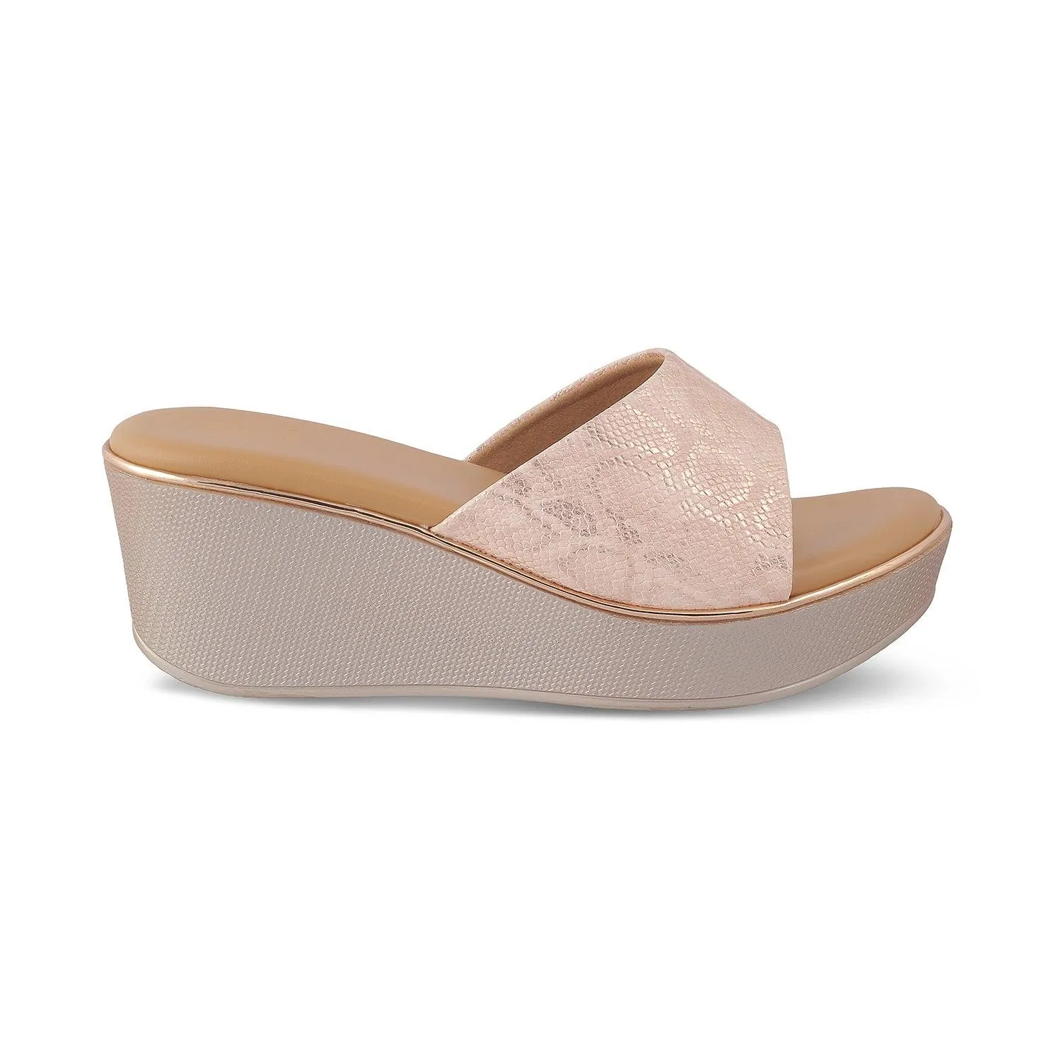 The Tosam Champagne Women's Dress Wedge Sandals Tresmode