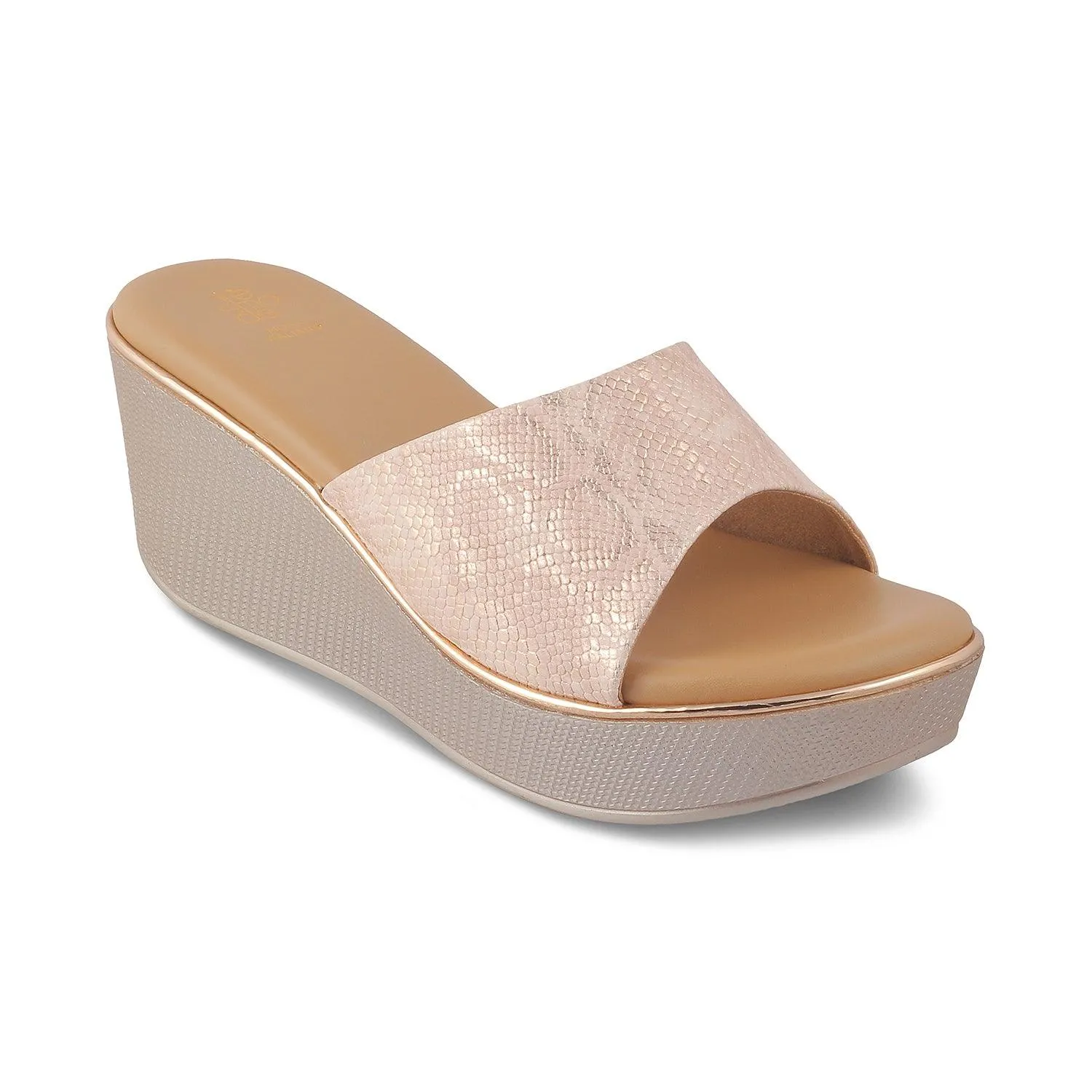 The Tosam Champagne Women's Dress Wedge Sandals Tresmode