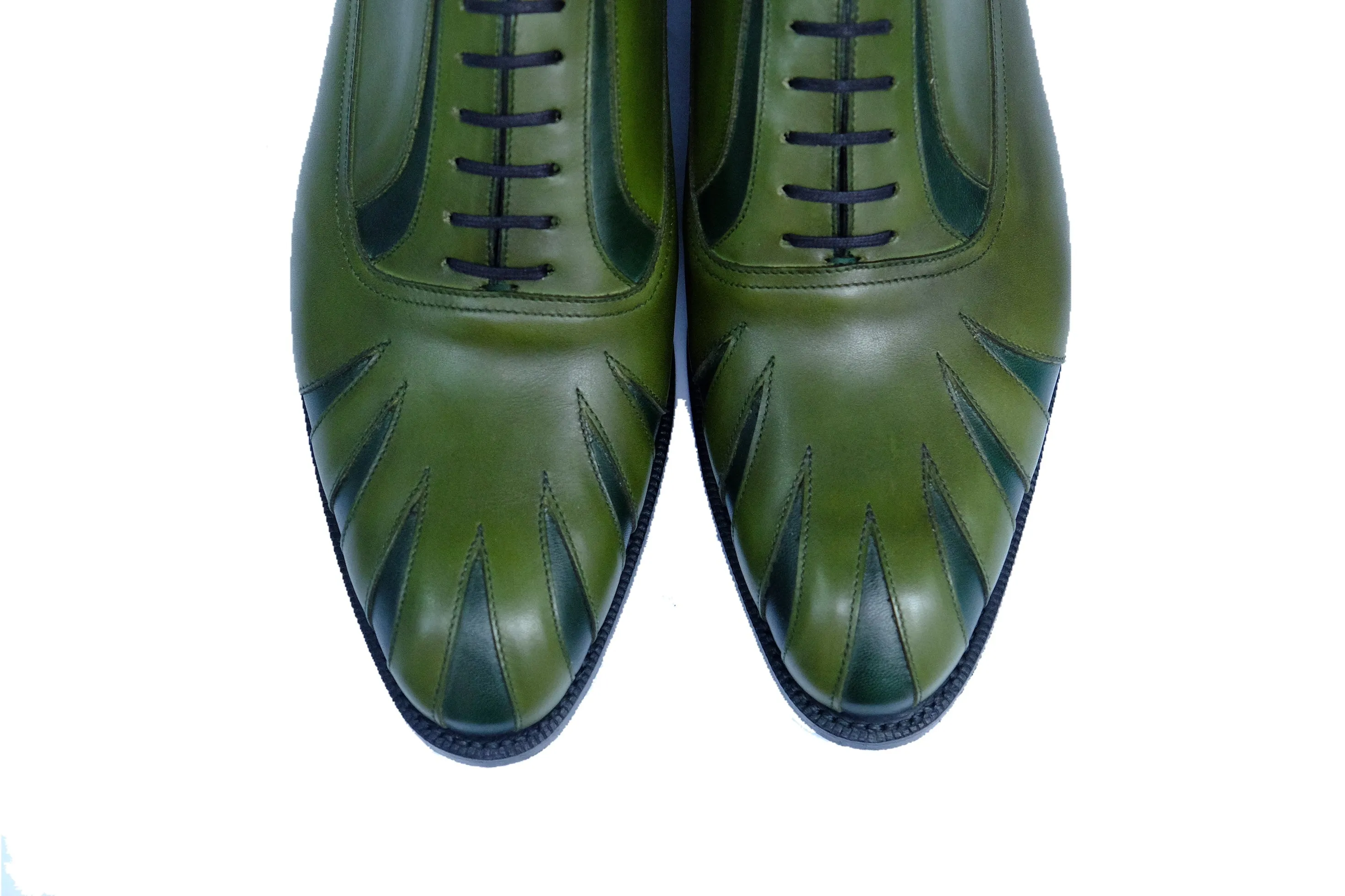Tiger's Claw - MTO - Avocado Green Calf / Dark Green Calf - NGT Last - Single Leather Sole