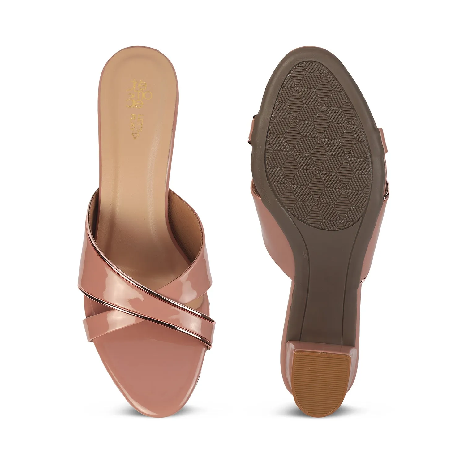 Tresmode Cesko Pink Women's Dress Block Heel Sandals