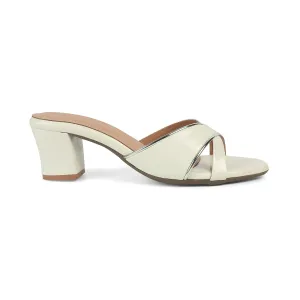 Tresmode Cesko White Women's Dress Block Heel Sandals
