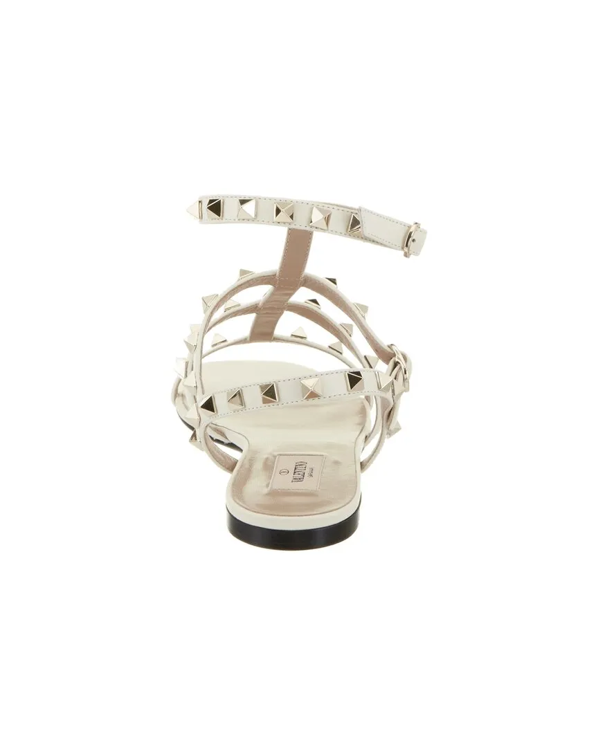 Valentino Rockstud Caged Leather Ankle Strap Sandal