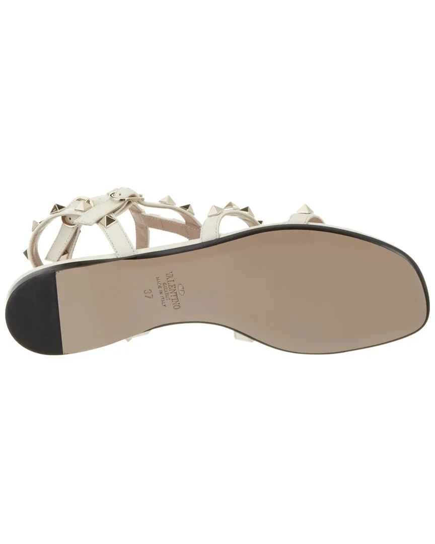 Valentino Rockstud Caged Leather Ankle Strap Sandal