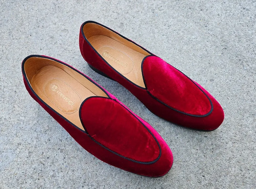 Velvet Formal Loafer Red