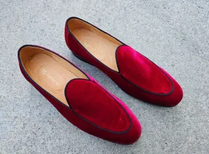 Velvet Formal Loafer Red